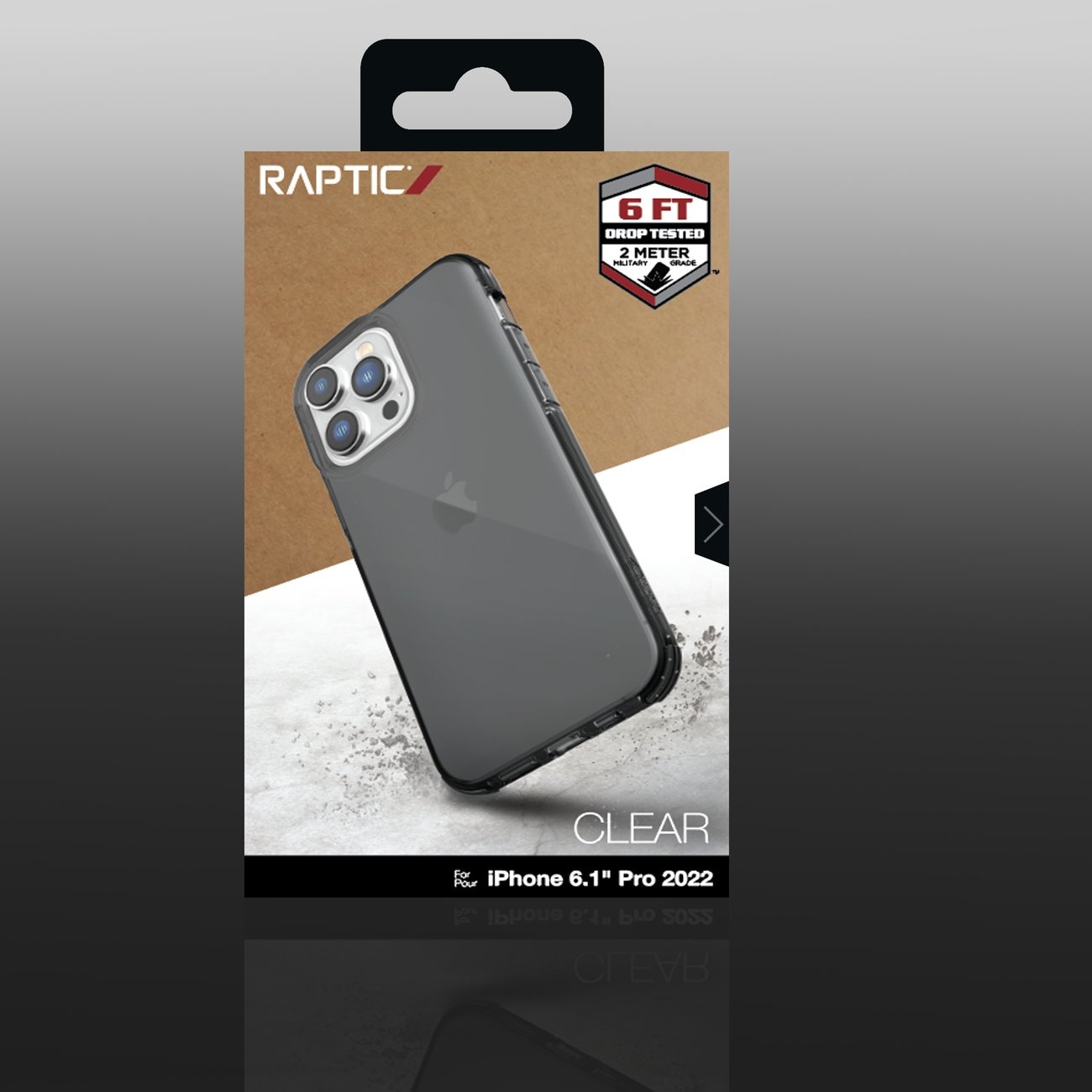 Raptic X-Doria Clear Case iPhone 14 Pro pansarskydd grå