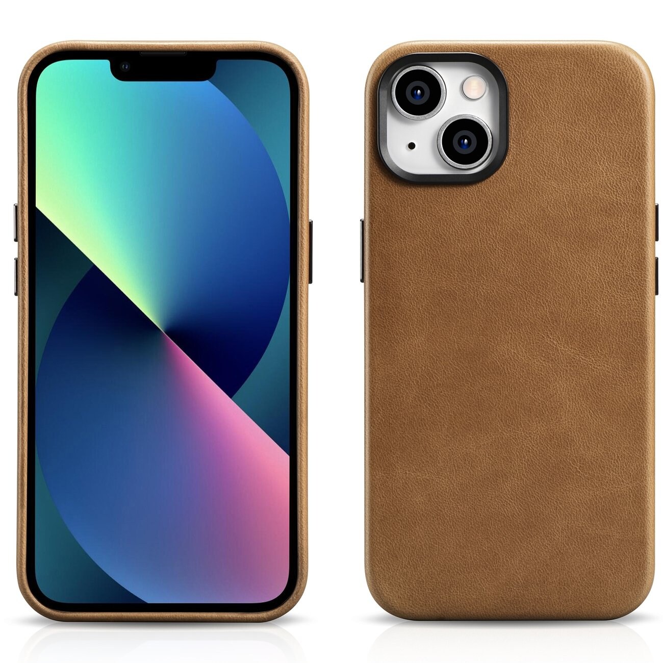 iCarer Premium Oil Wax Leather Case for iPhone 14 Plus Magnetic MagSafe Brown (WMI14220703-TN)