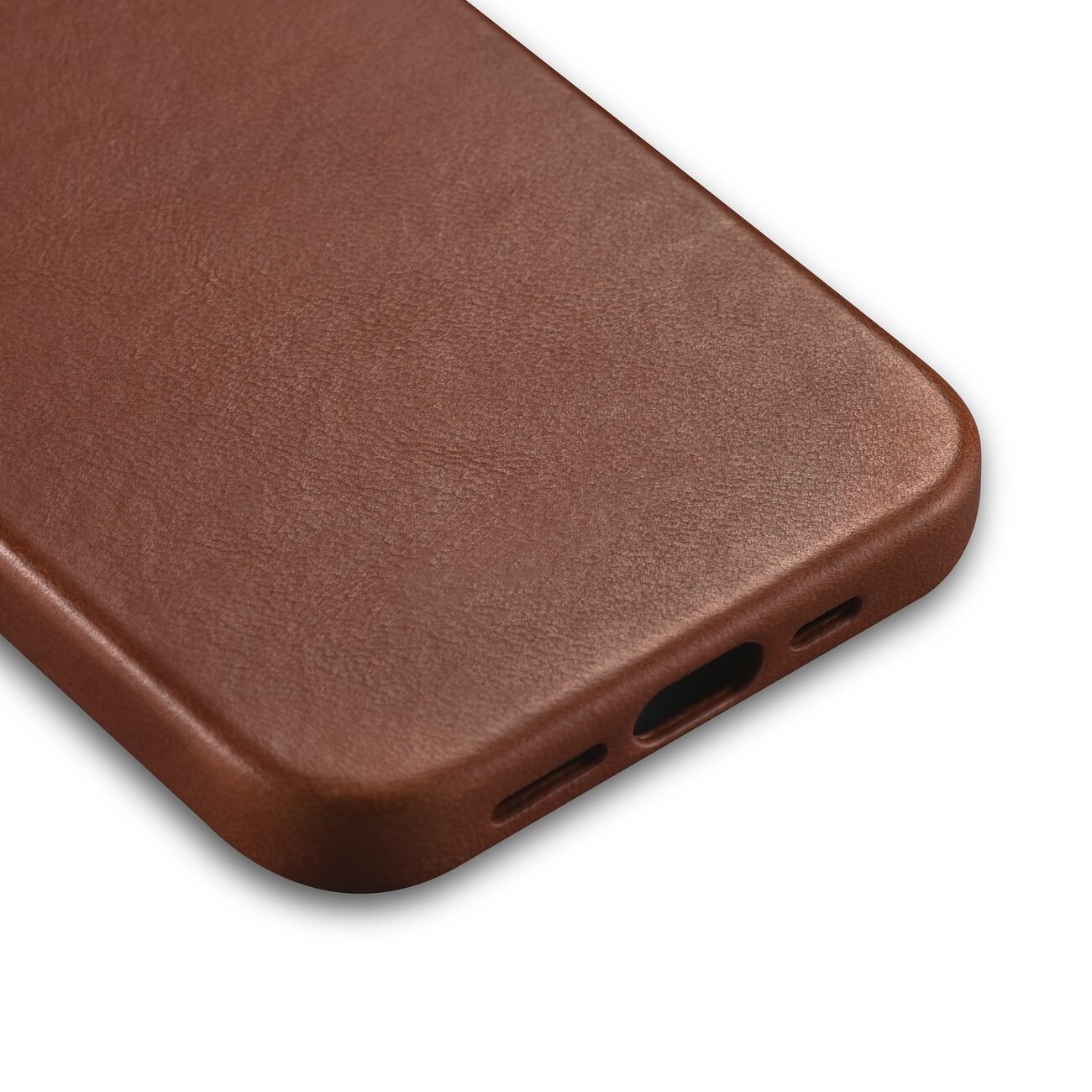 iCarer Magnetiskt läderfodral för iPhone 14 Plus med MagSafe, Brun (WMI14220703-RB)