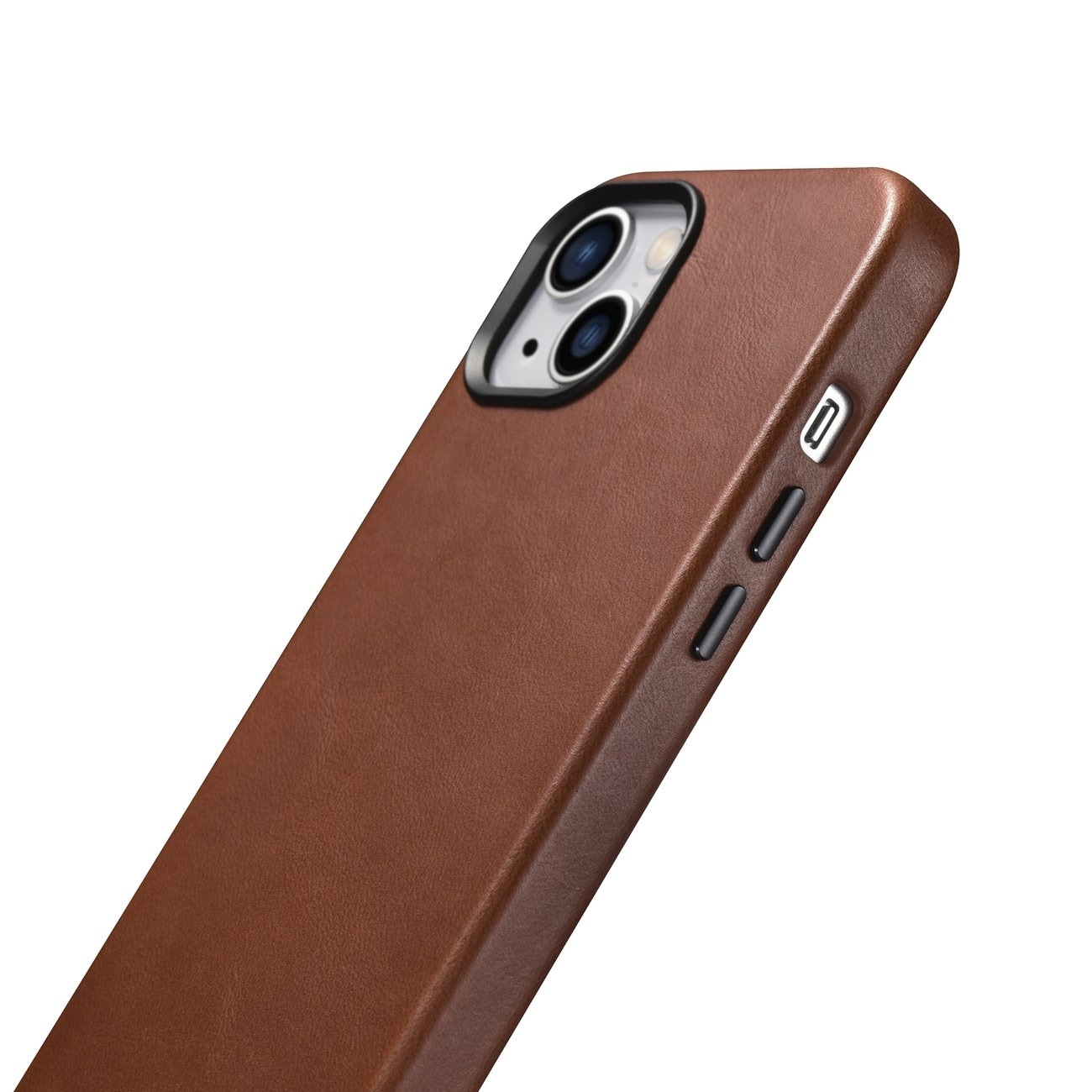 iCarer Magnetiskt läderfodral för iPhone 14 Plus med MagSafe, Brun (WMI14220703-RB)