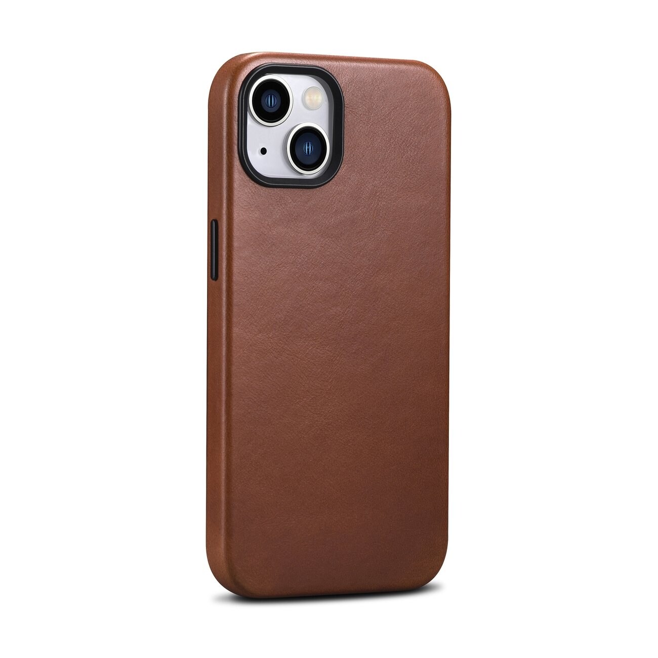 iCarer Magnetiskt läderfodral för iPhone 14 Plus med MagSafe, Brun (WMI14220703-RB)