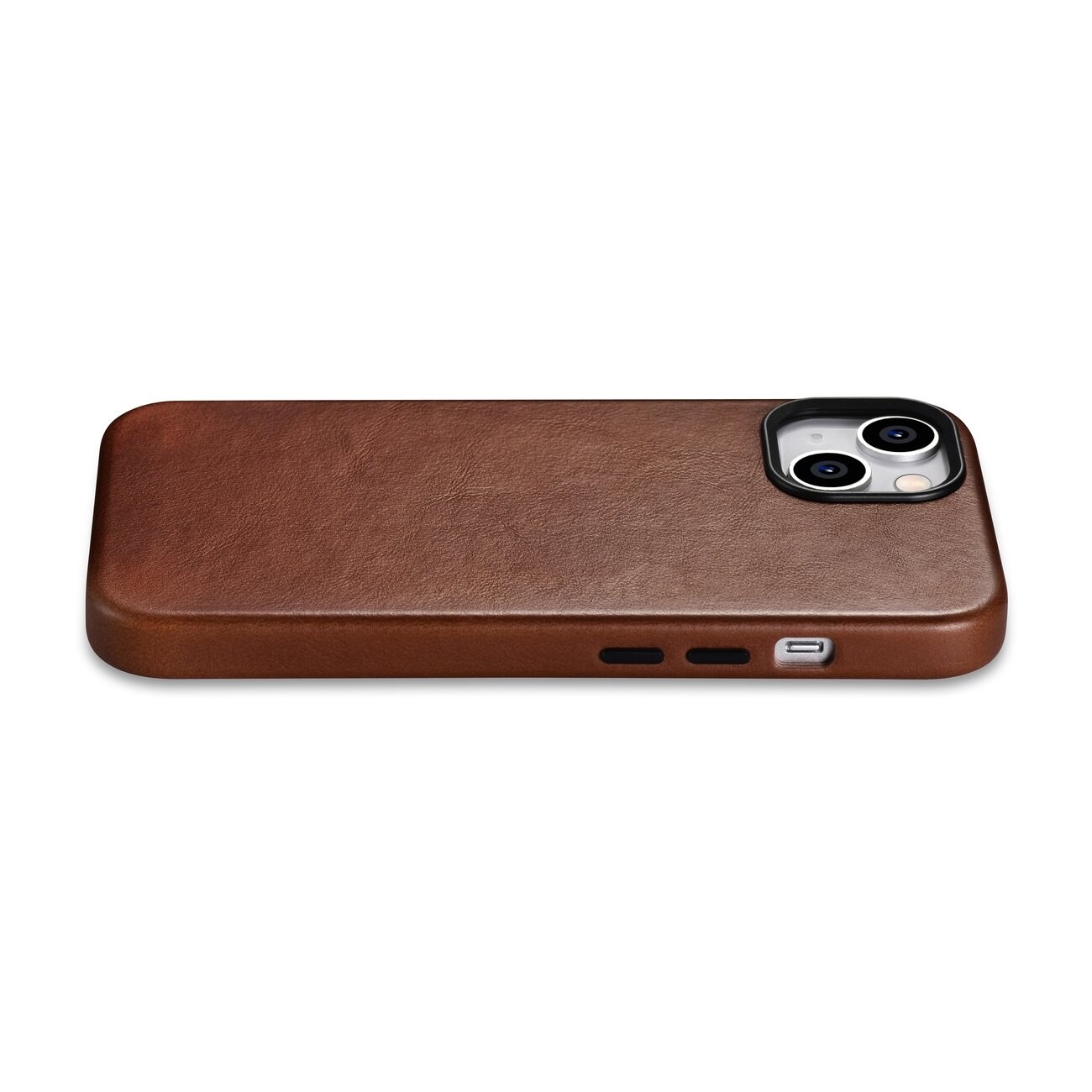 iCarer Magnetiskt läderfodral för iPhone 14 Plus med MagSafe, Brun (WMI14220703-RB)
