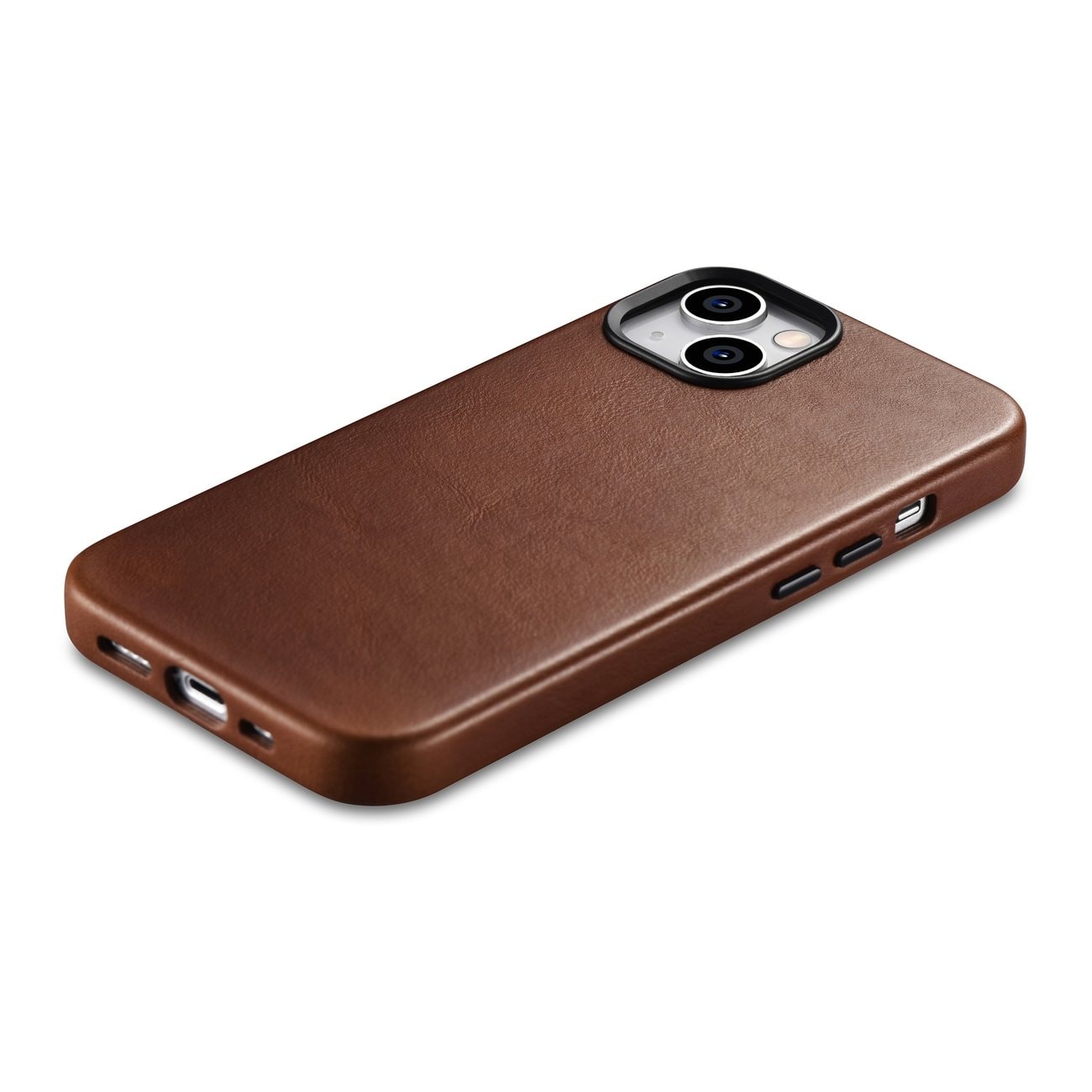 iCarer Magnetiskt läderfodral för iPhone 14 Plus med MagSafe, Brun (WMI14220703-RB)