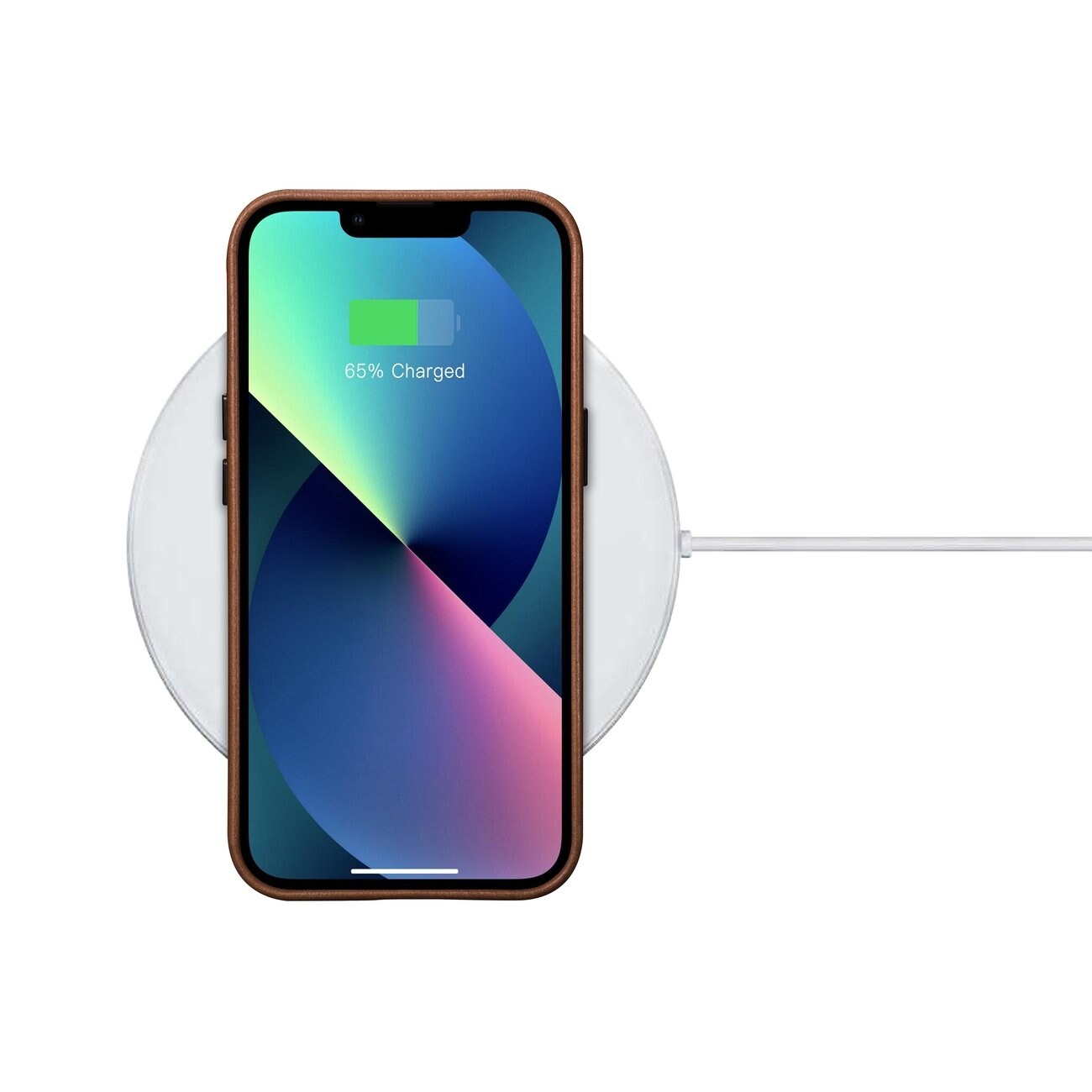 iCarer Magnetiskt läderfodral för iPhone 14 Plus med MagSafe, Brun (WMI14220703-RB)