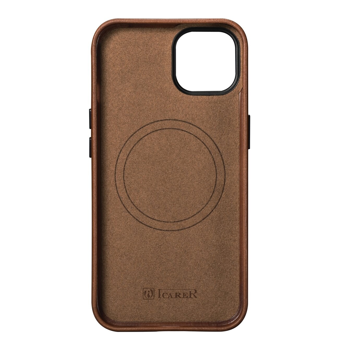 iCarer Magnetiskt läderfodral för iPhone 14 Plus med MagSafe, Brun (WMI14220703-RB)