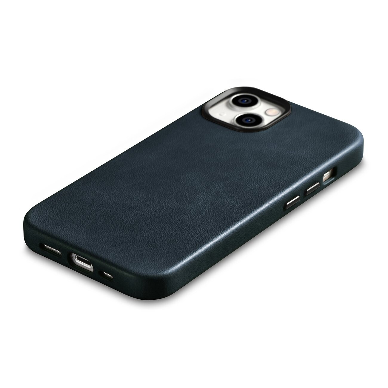 iCarer Premium läderfodral för iPhone 14 Plus, Magnetiskt med MagSafe, mörkblå (WMI14220703-BU)