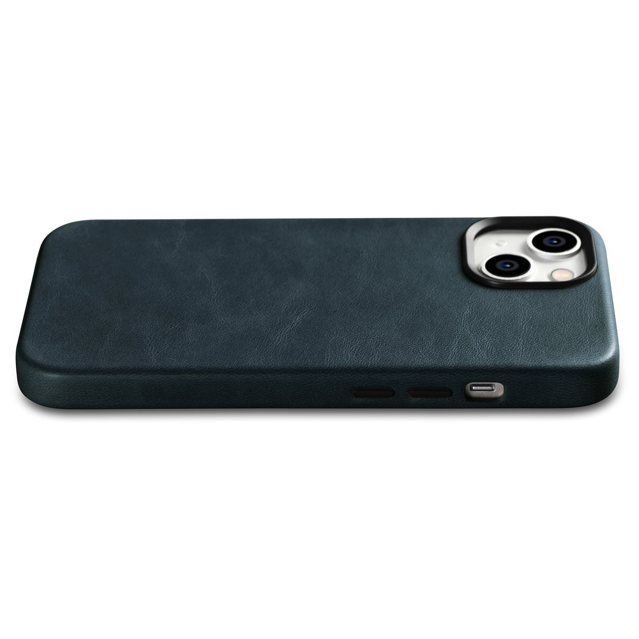 iCarer Premium läderfodral för iPhone 14 Plus, Magnetiskt med MagSafe, mörkblå (WMI14220703-BU)