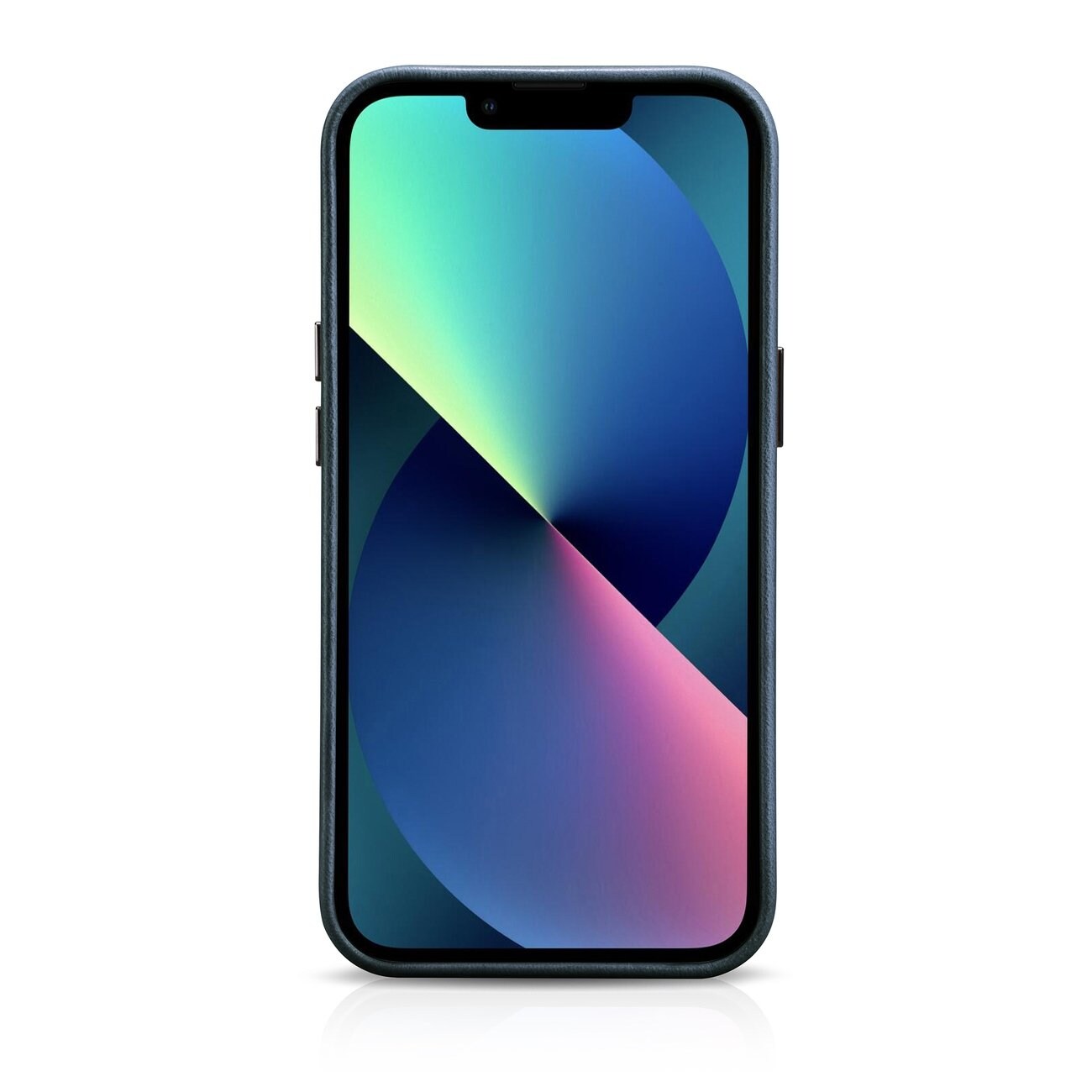 iCarer Premium läderfodral för iPhone 14 Plus, Magnetiskt med MagSafe, mörkblå (WMI14220703-BU)