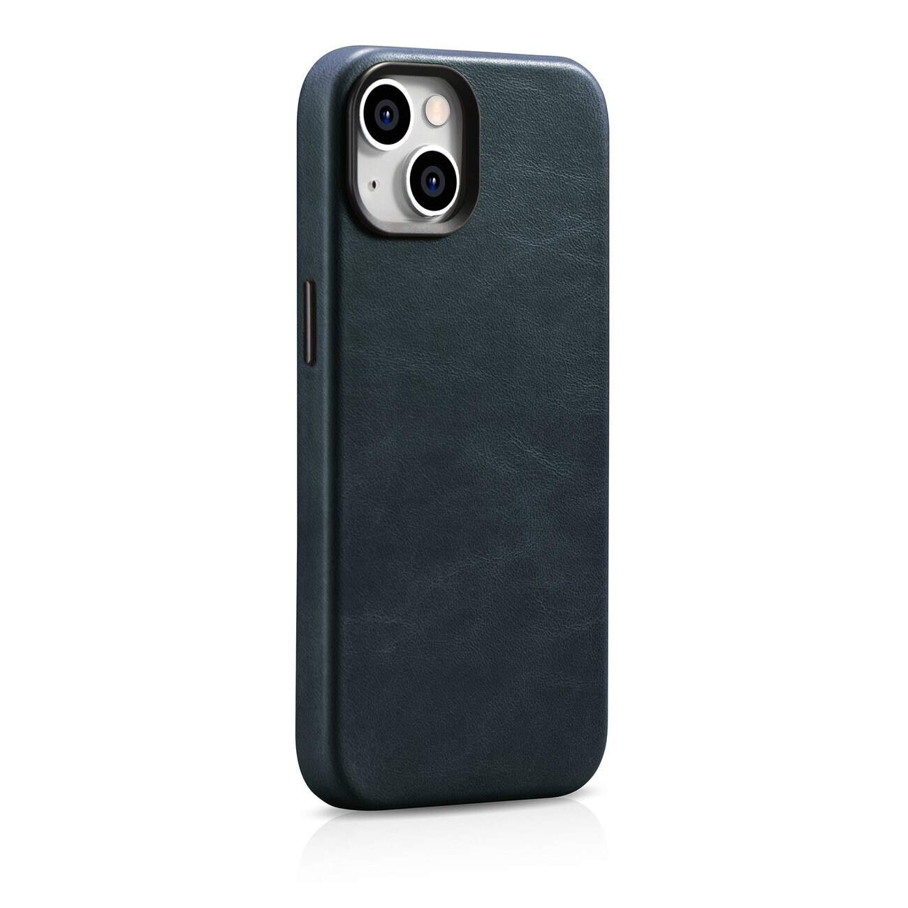 iCarer Premium läderfodral för iPhone 14 Plus, Magnetiskt med MagSafe, mörkblå (WMI14220703-BU)