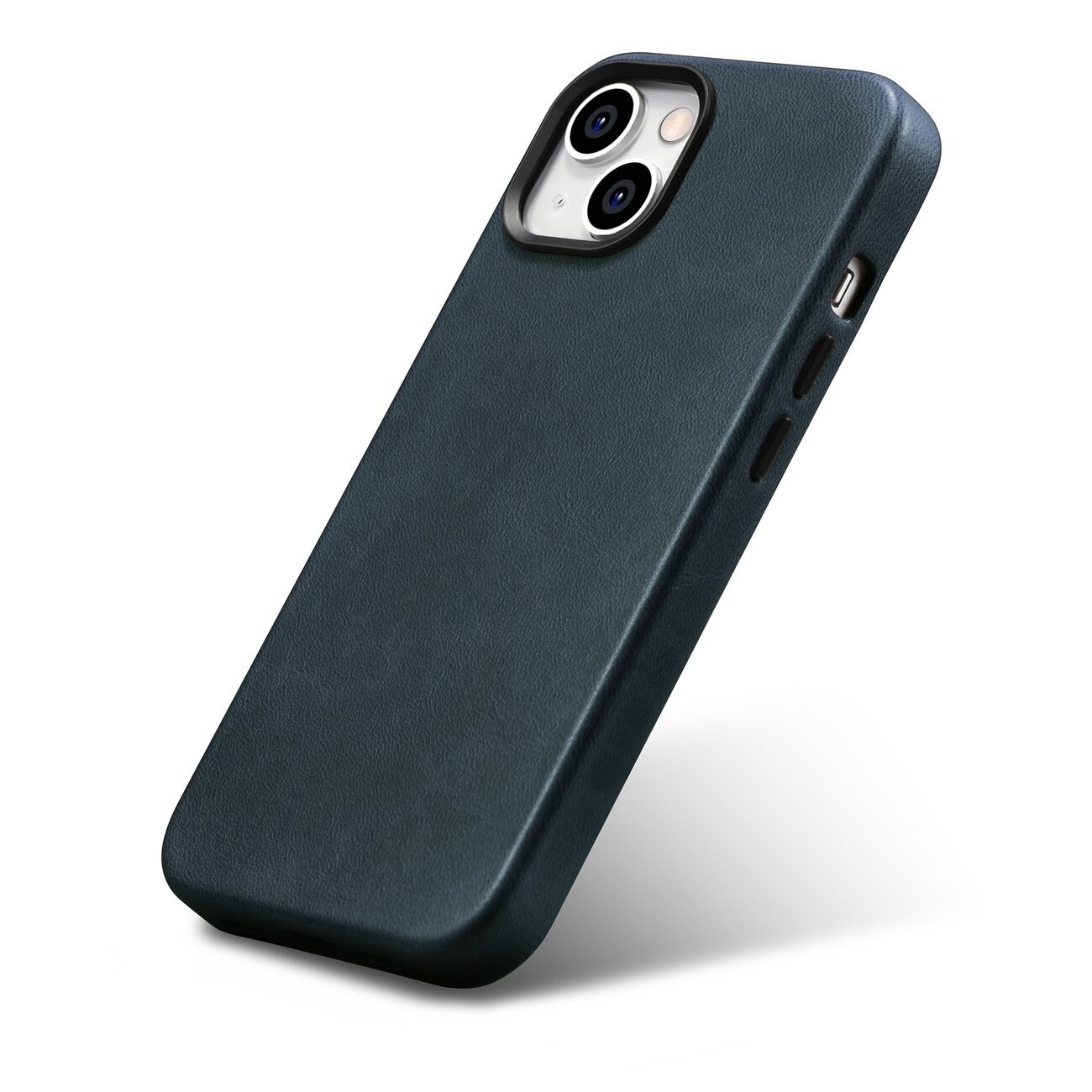 iCarer Premium läderfodral för iPhone 14 Plus, Magnetiskt med MagSafe, mörkblå (WMI14220703-BU)