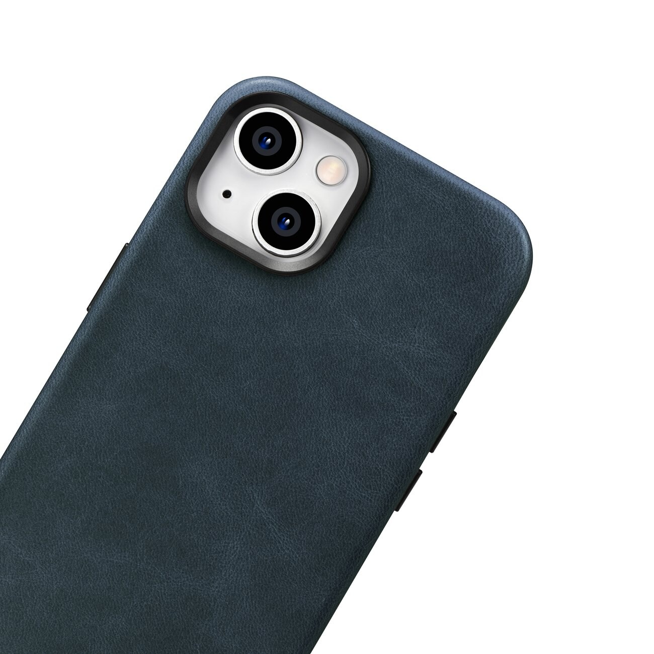 iCarer Premium läderfodral för iPhone 14 Plus, Magnetiskt med MagSafe, mörkblå (WMI14220703-BU)