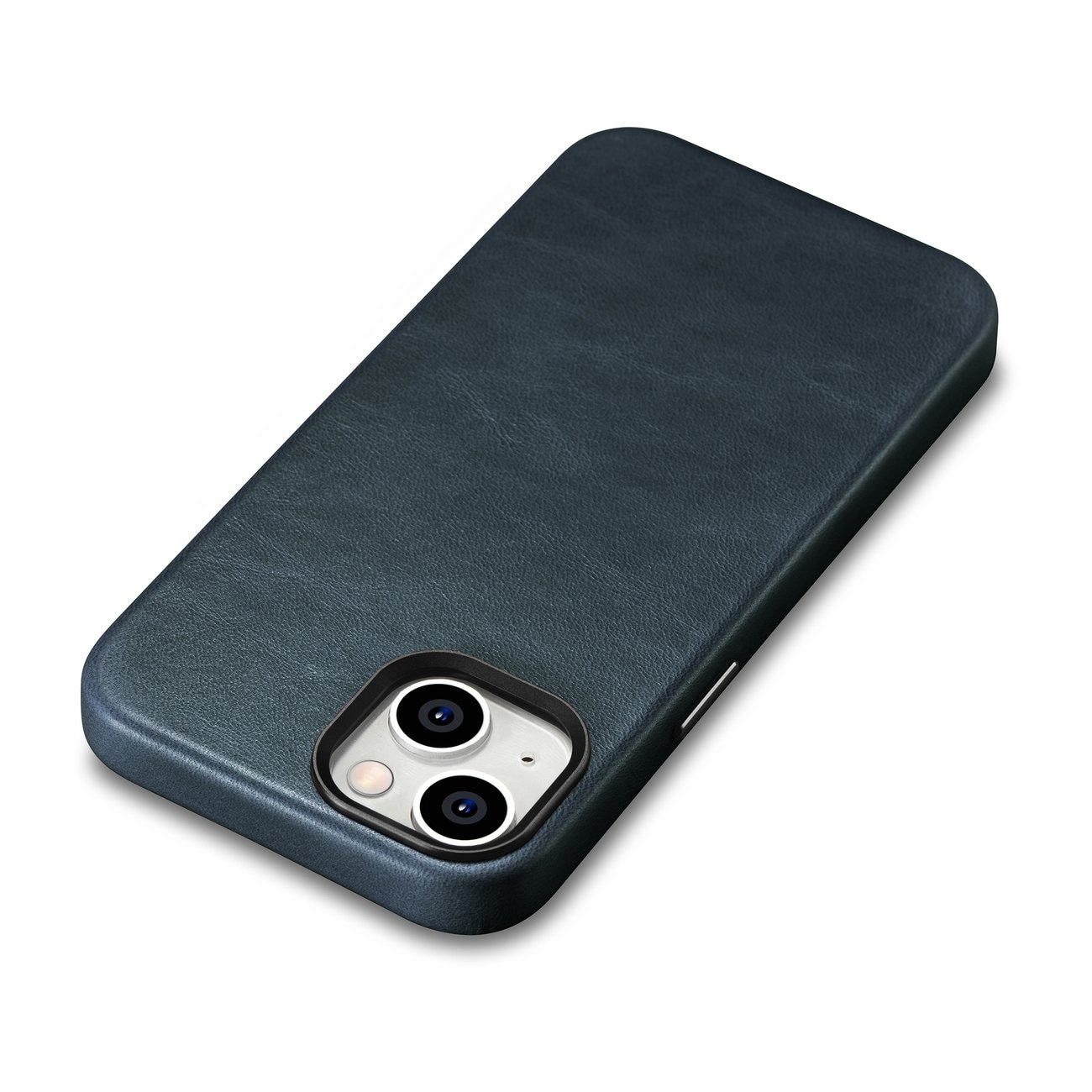 iCarer Premium läderfodral för iPhone 14 Plus, Magnetiskt med MagSafe, mörkblå (WMI14220703-BU)
