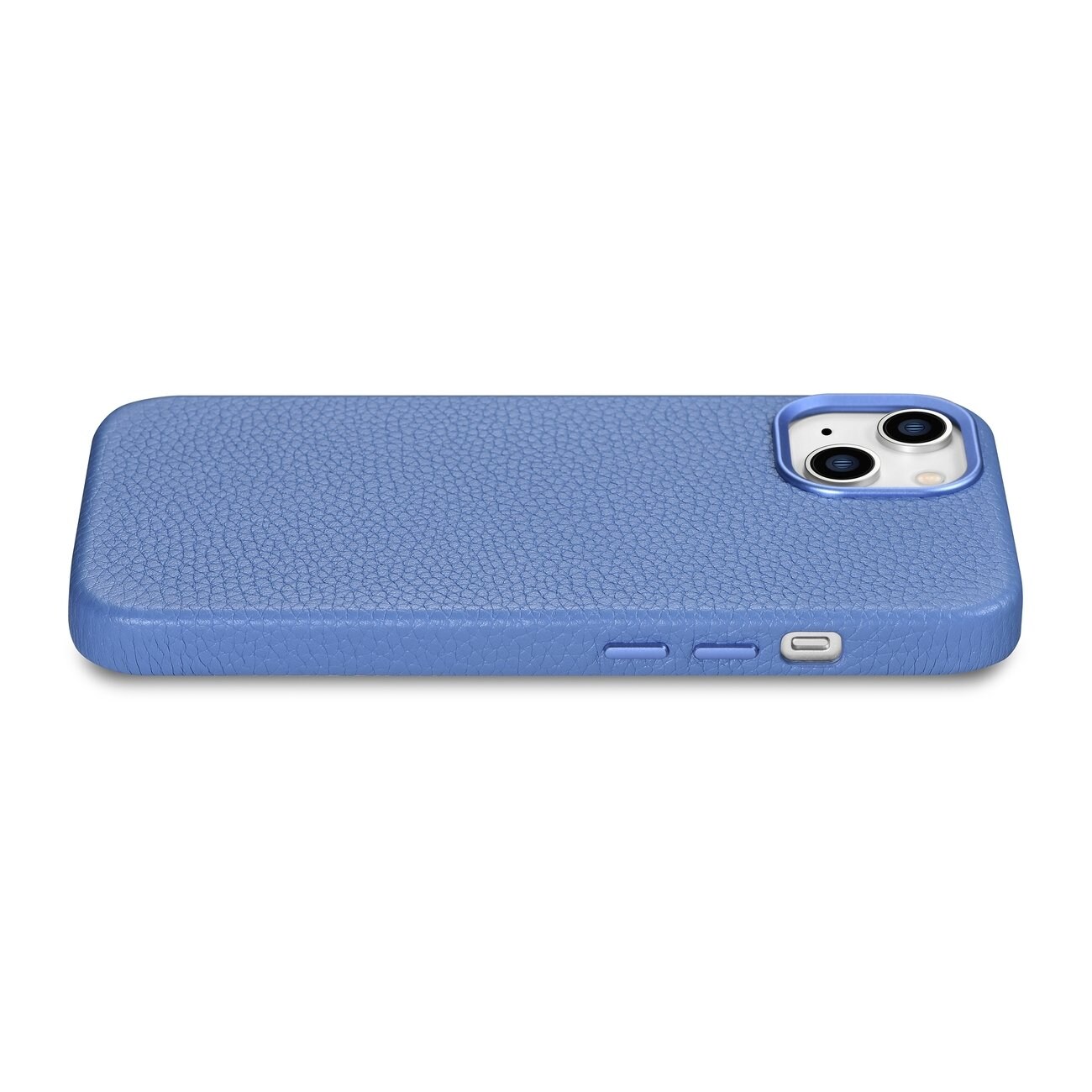iCarer Litchi Premium läderfodral iPhone 14 Plus Magnetiskt MagSafe Ljusblå (WMI14220711-LB)