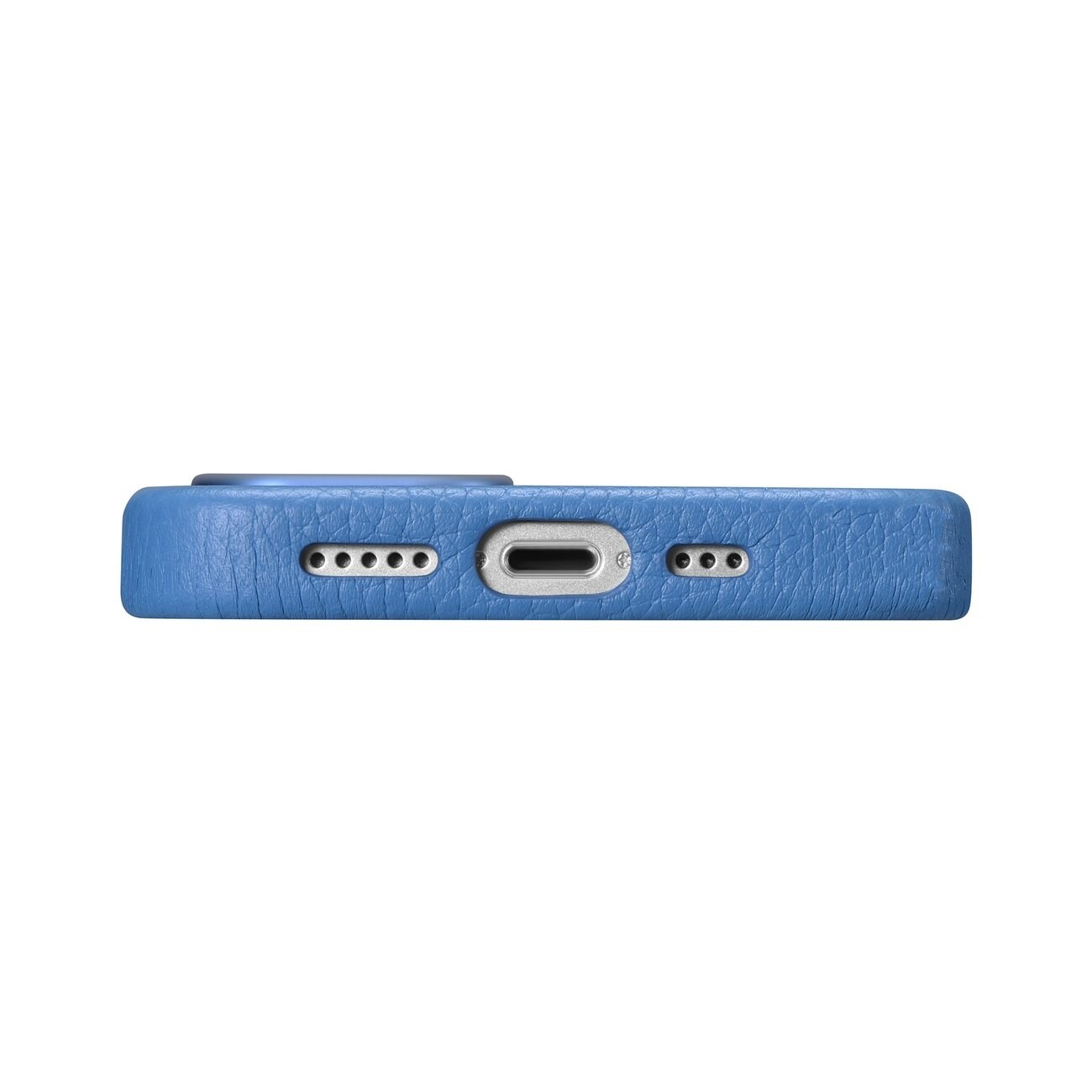 iCarer Litchi Premium läderfodral iPhone 14 Plus Magnetiskt MagSafe Ljusblå (WMI14220711-LB)
