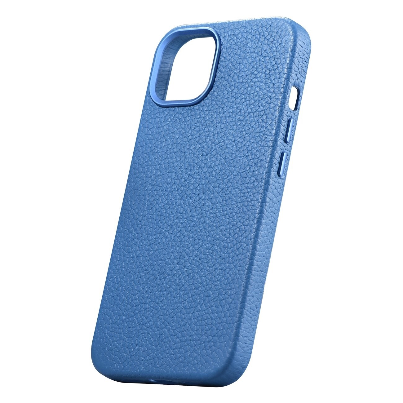 iCarer Litchi Premium läderfodral iPhone 14 Plus Magnetiskt MagSafe Ljusblå (WMI14220711-LB)