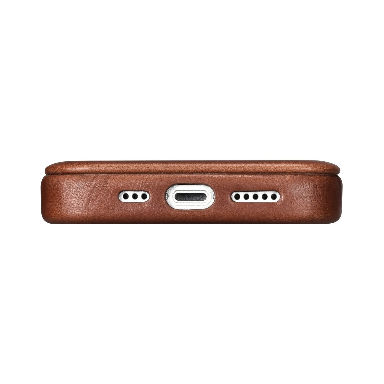 iCarer CE Oil Wax Premium läderfodral iPhone 14 Plus magnetiskt flipfodral MagSafe brun