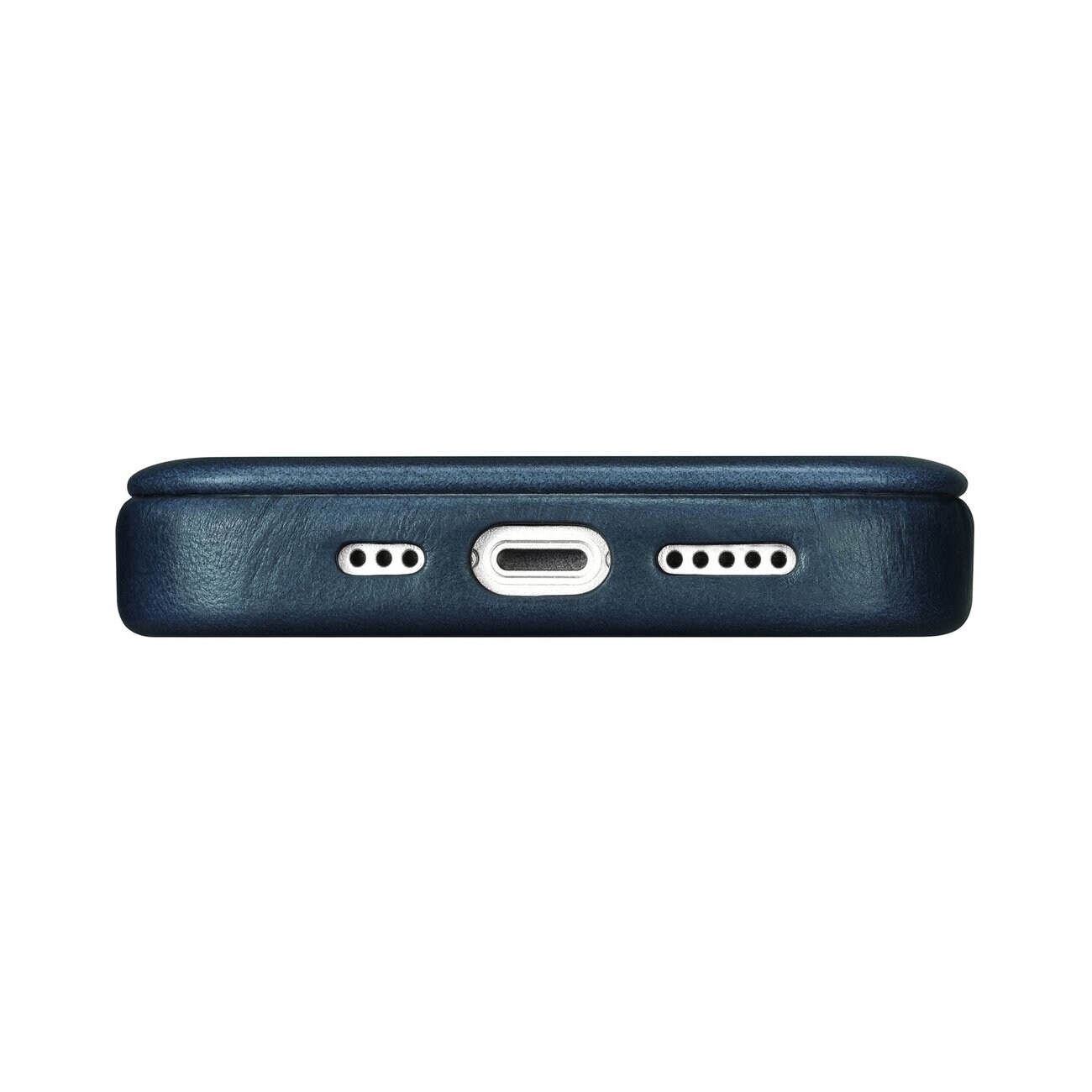 iCarer CE Öl Wax Premium läderfodral iPhone 14 Plus magnetiskt flipfodral MagSafe blå