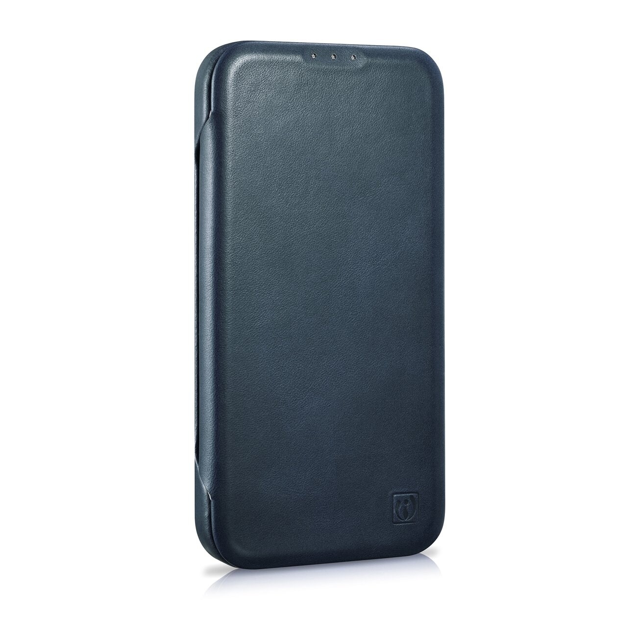 iCarer CE Öl Wax Premium läderfodral iPhone 14 Plus magnetiskt flipfodral MagSafe blå