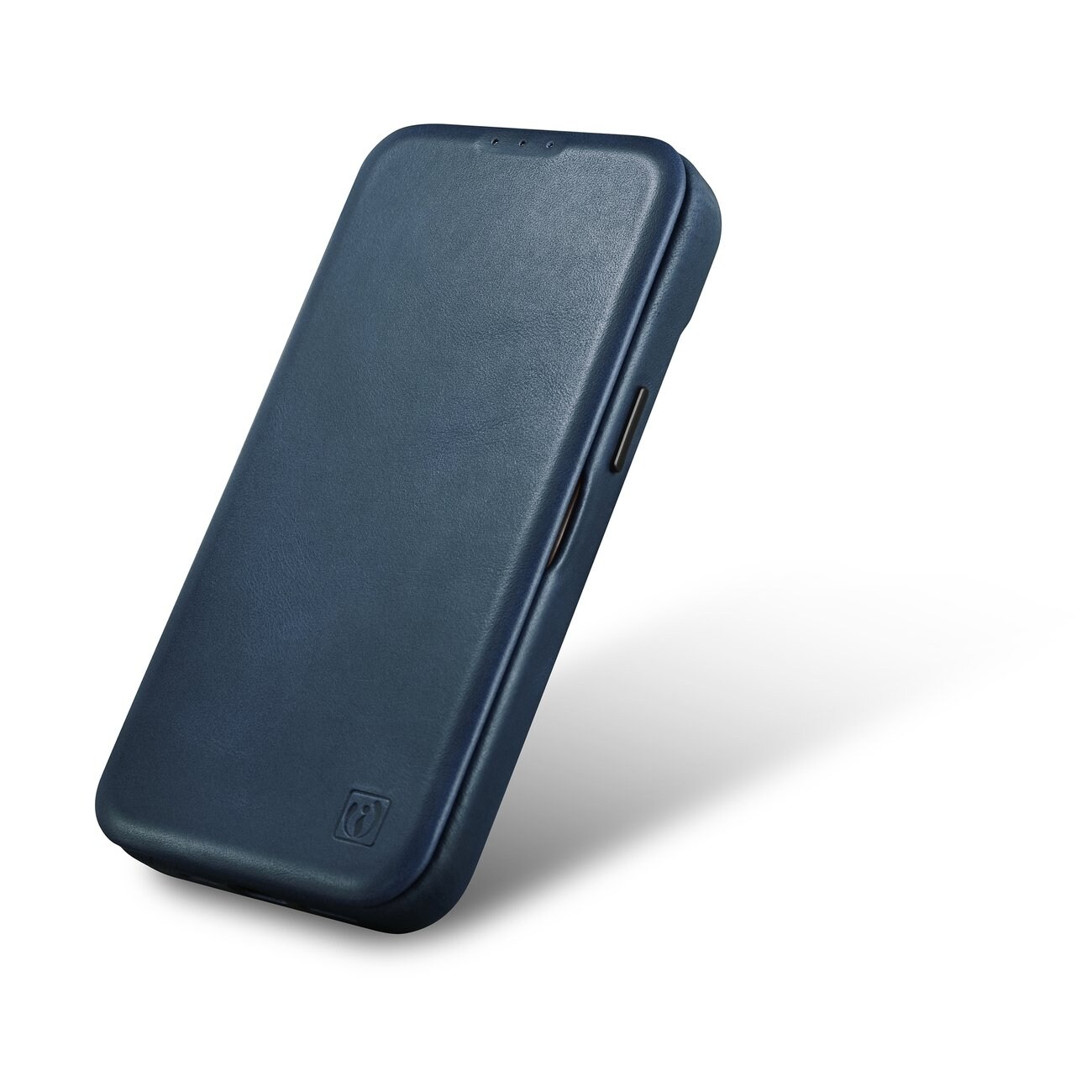iCarer CE Öl Wax Premium läderfodral iPhone 14 Plus magnetiskt flipfodral MagSafe blå