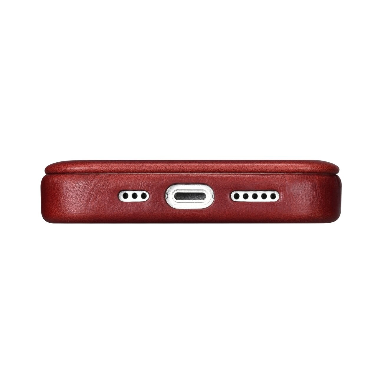 iCarer CE Öl Wax Premium läderfodral iPhone 14 Plus MagSafe Magnetiskt flip Röd (AKI14220707-RD)