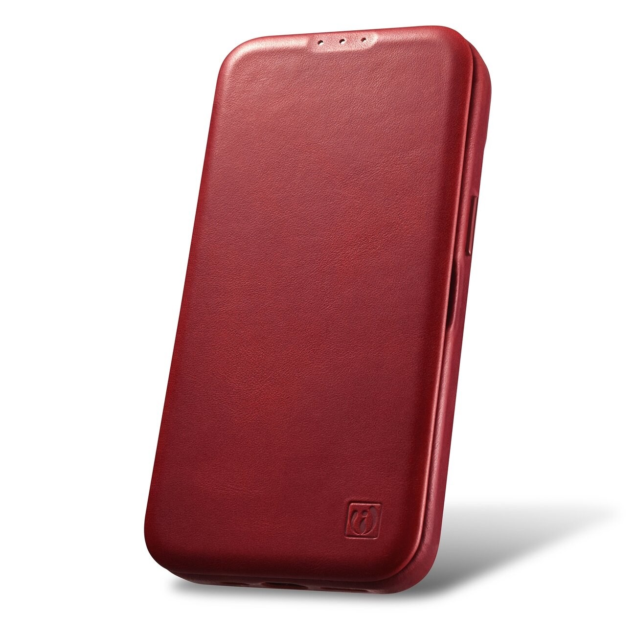 iCarer CE Öl Wax Premium läderfodral iPhone 14 Plus MagSafe Magnetiskt flip Röd (AKI14220707-RD)