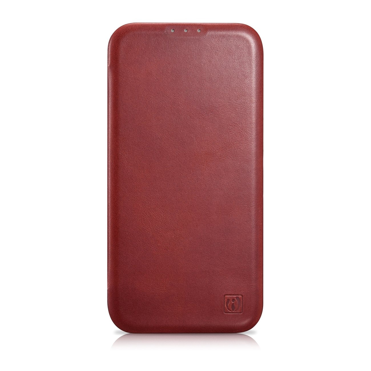 iCarer CE Öl Wax Premium läderfodral iPhone 14 Plus MagSafe Magnetiskt flip Röd (AKI14220707-RD)