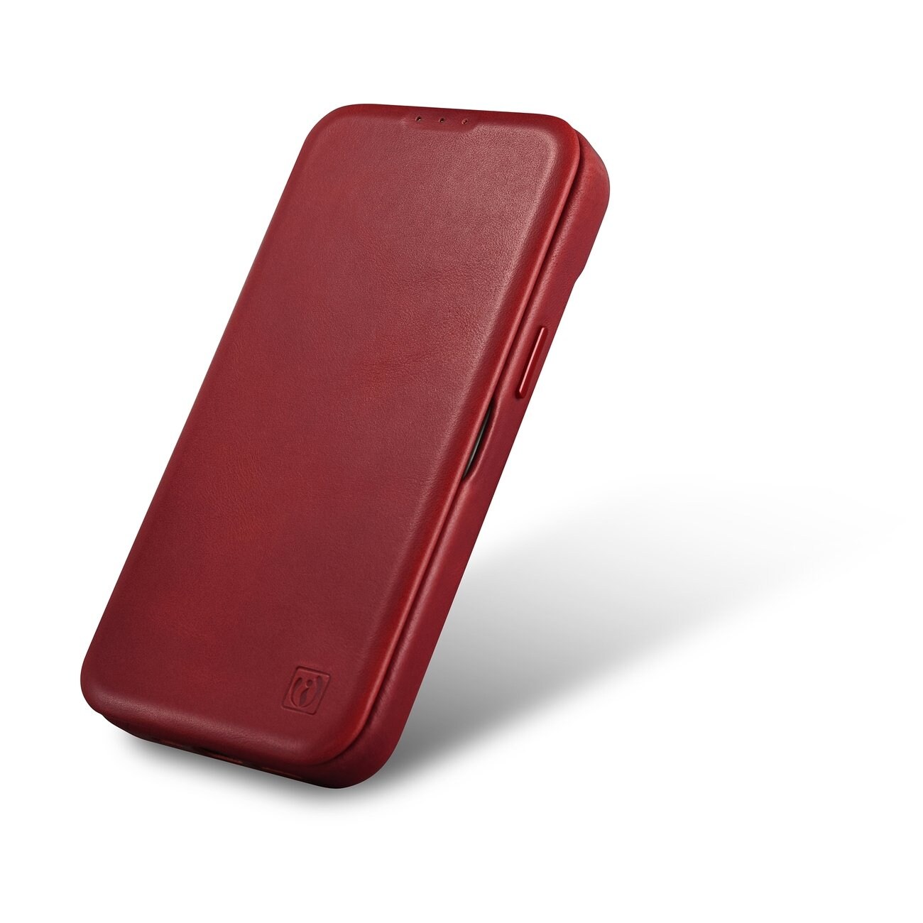 iCarer CE Öl Wax Premium läderfodral iPhone 14 Plus MagSafe Magnetiskt flip Röd (AKI14220707-RD)
