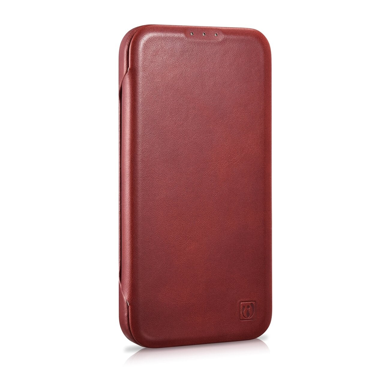iCarer CE Öl Wax Premium läderfodral iPhone 14 Plus MagSafe Magnetiskt flip Röd (AKI14220707-RD)