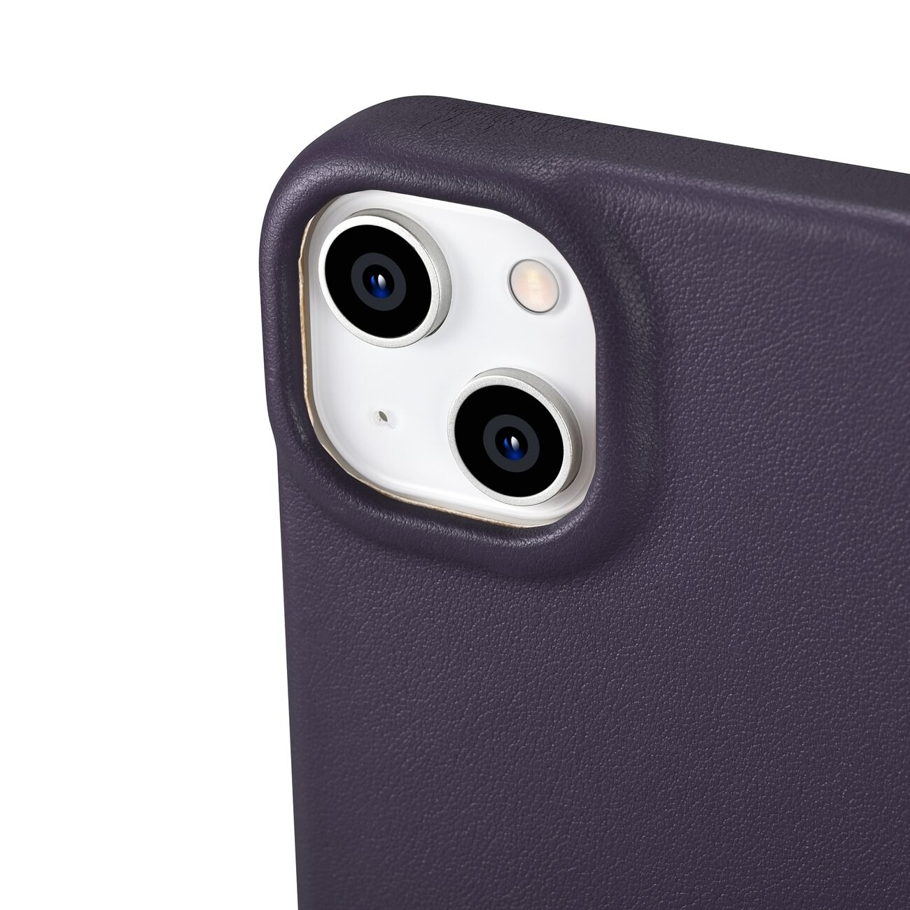 iCarer CE Premium Leather Folio Case for iPhone 14 Plus, MagSafe, Dark Purple (WMI14220715-DP)
