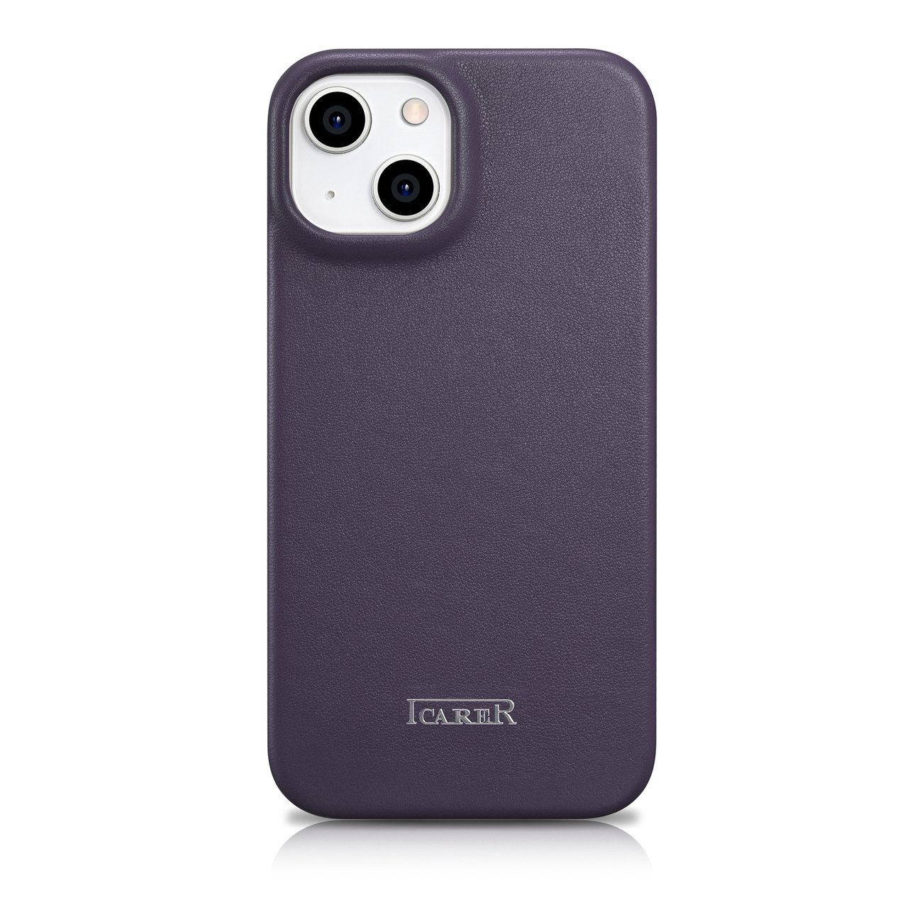iCarer CE Premium Leather Folio Case for iPhone 14 Plus, MagSafe, Dark Purple (WMI14220715-DP)