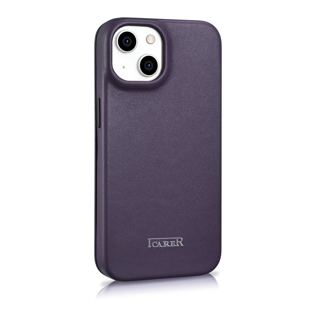 iCarer CE Premium Leather Folio Case for iPhone 14 Plus, MagSafe, Dark Purple (WMI14220715-DP)