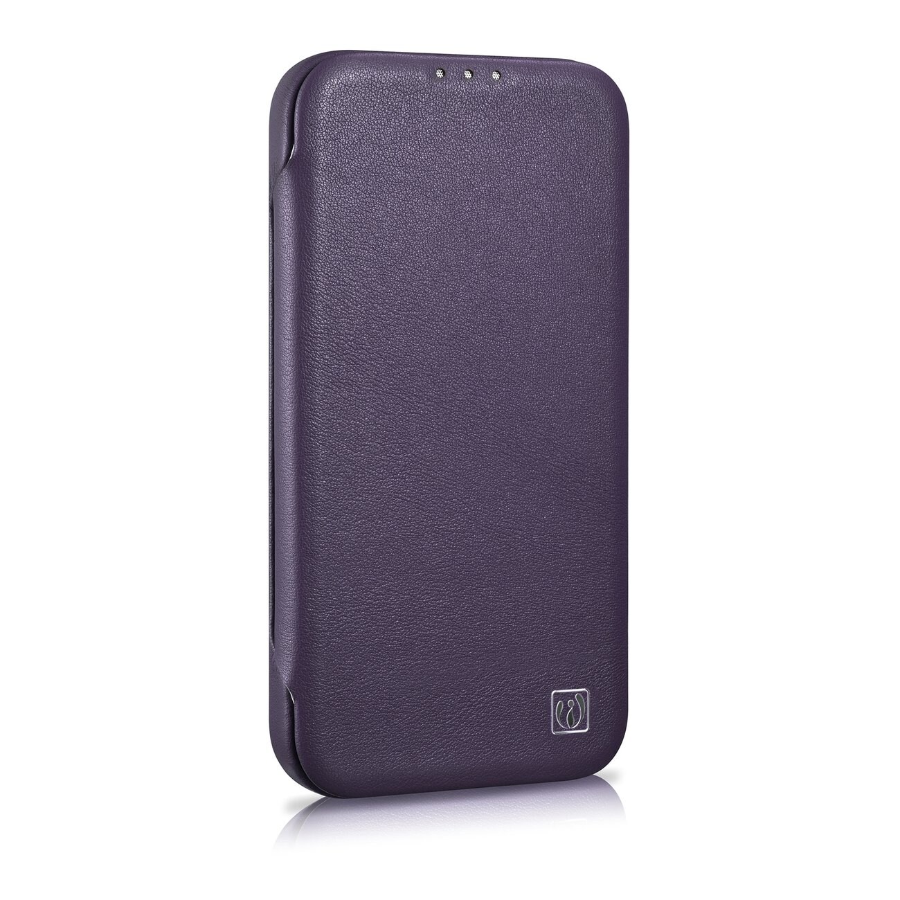iCarer CE Premium Leather Folio Case for iPhone 14 Plus, MagSafe, Dark Purple (WMI14220715-DP)