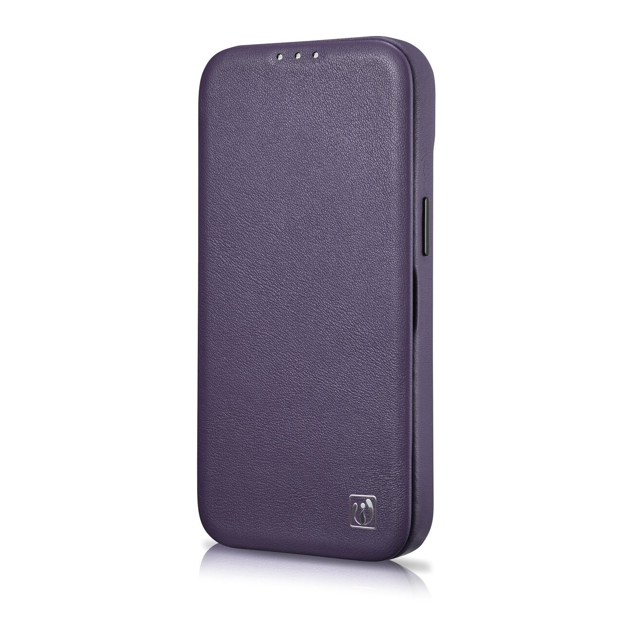 iCarer CE Premium Leather Folio Case for iPhone 14 Plus, MagSafe, Dark Purple (WMI14220715-DP)