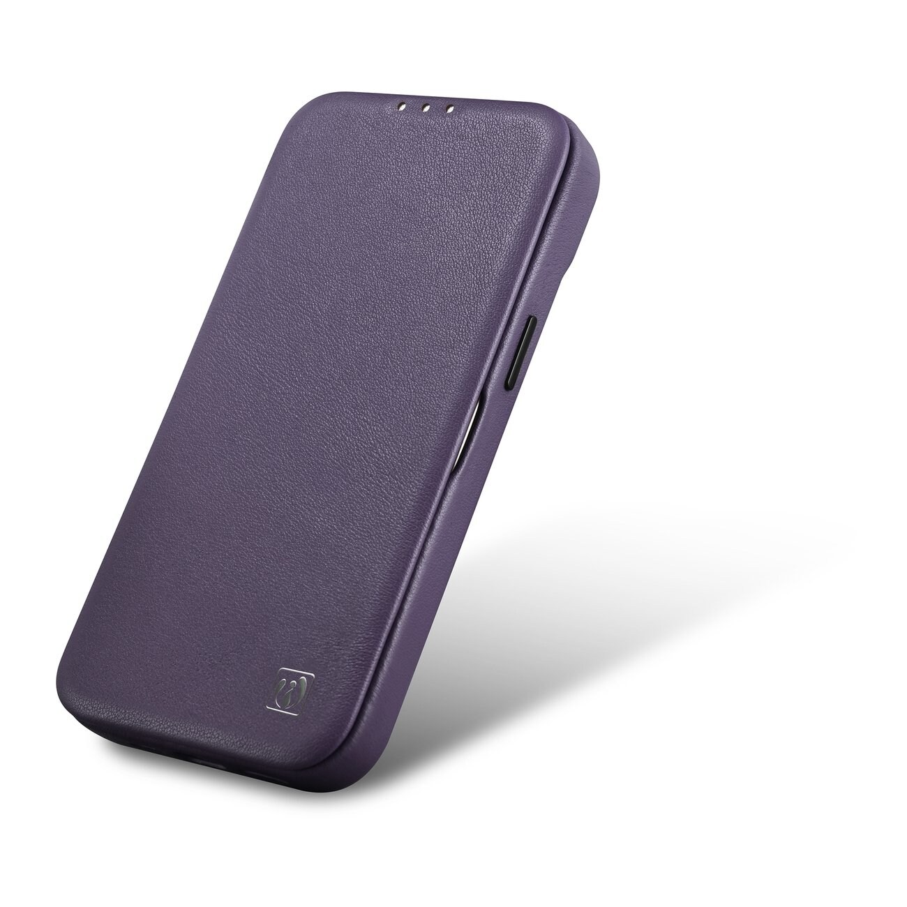 iCarer CE Premium Leather Folio Case for iPhone 14 Plus, MagSafe, Dark Purple (WMI14220715-DP)