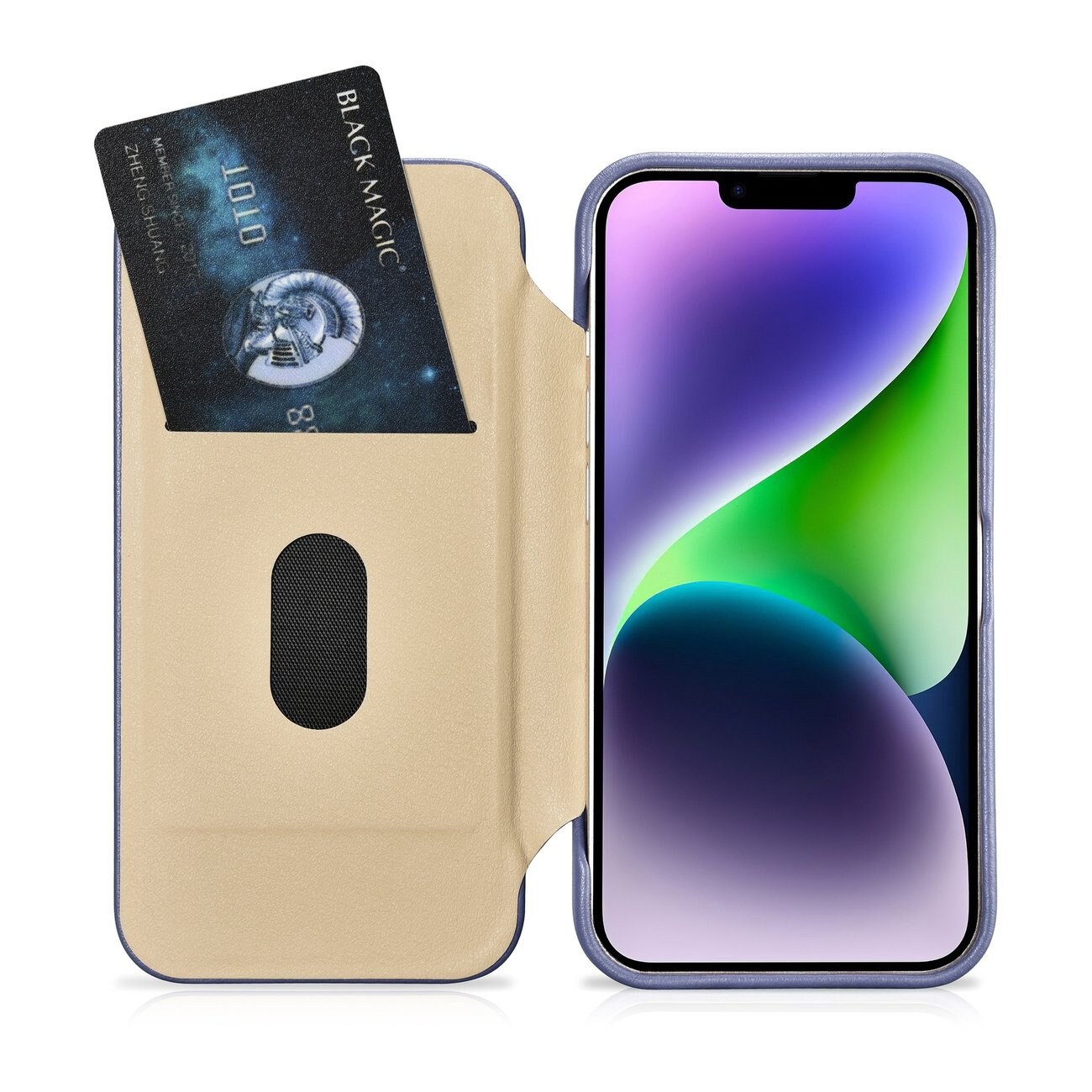 iCarer CE Premium Leather Folio Case for iPhone 14 Plus MagSafe Flip - Ljuslila (WMI14220715-LP)