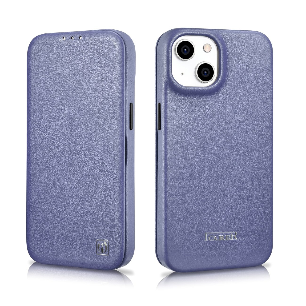 iCarer CE Premium Leather Folio Case for iPhone 14 Plus MagSafe Flip - Ljuslila (WMI14220715-LP)