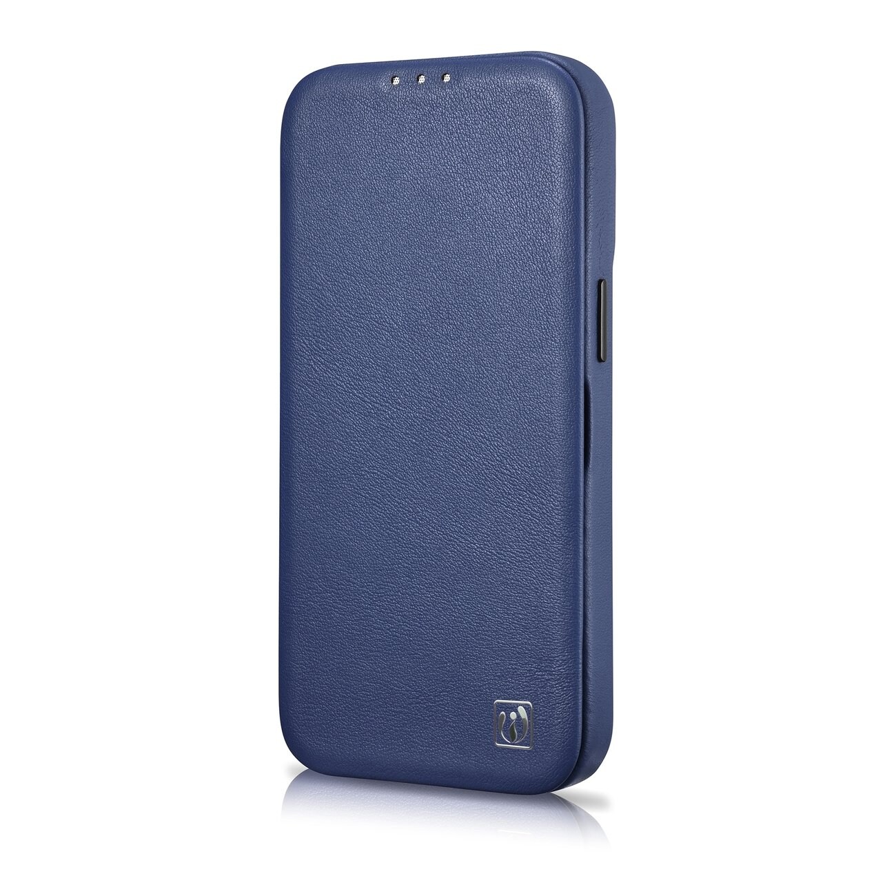 iCarer CE Premium Läder Foliofodral iPhone 14 Plus Magnetiskt Flip MagSafe Blue (WMI14220715-BU)