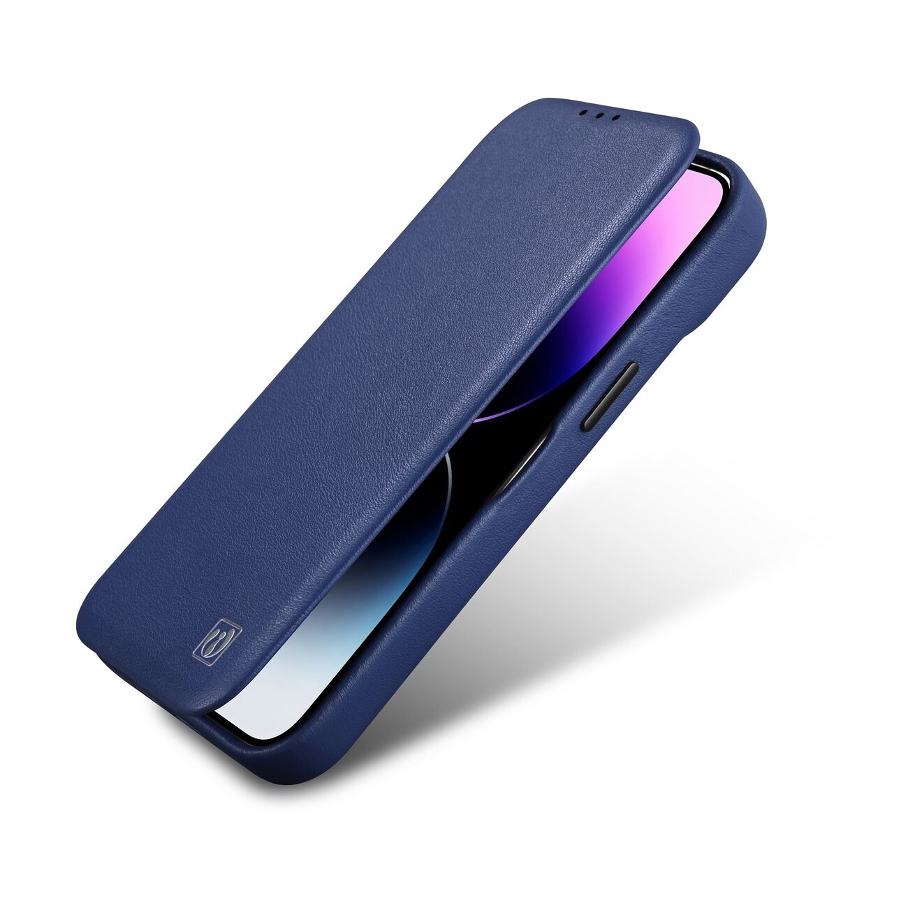 iCarer CE Premium Läder Foliofodral iPhone 14 Plus Magnetiskt Flip MagSafe Blue (WMI14220715-BU)