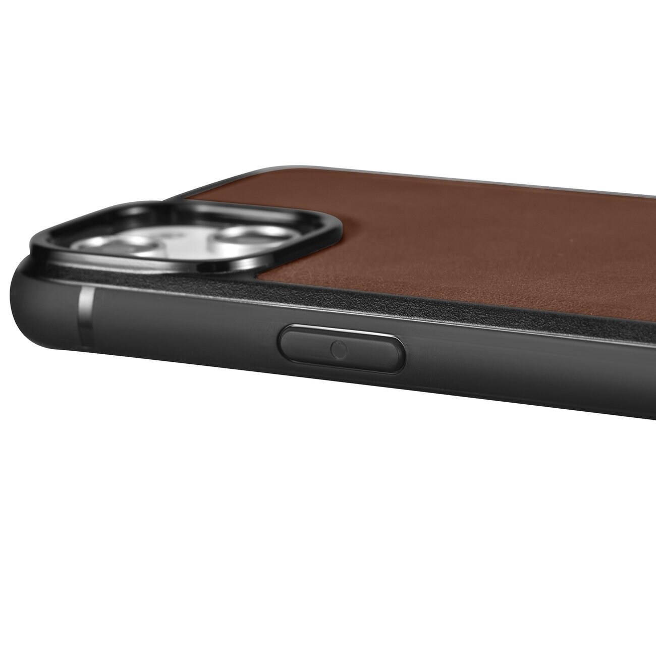 iCarer iPhone 14 Plus läderfodral i äkta läder med oljevax, Brun (MagSafe-kompatibel)