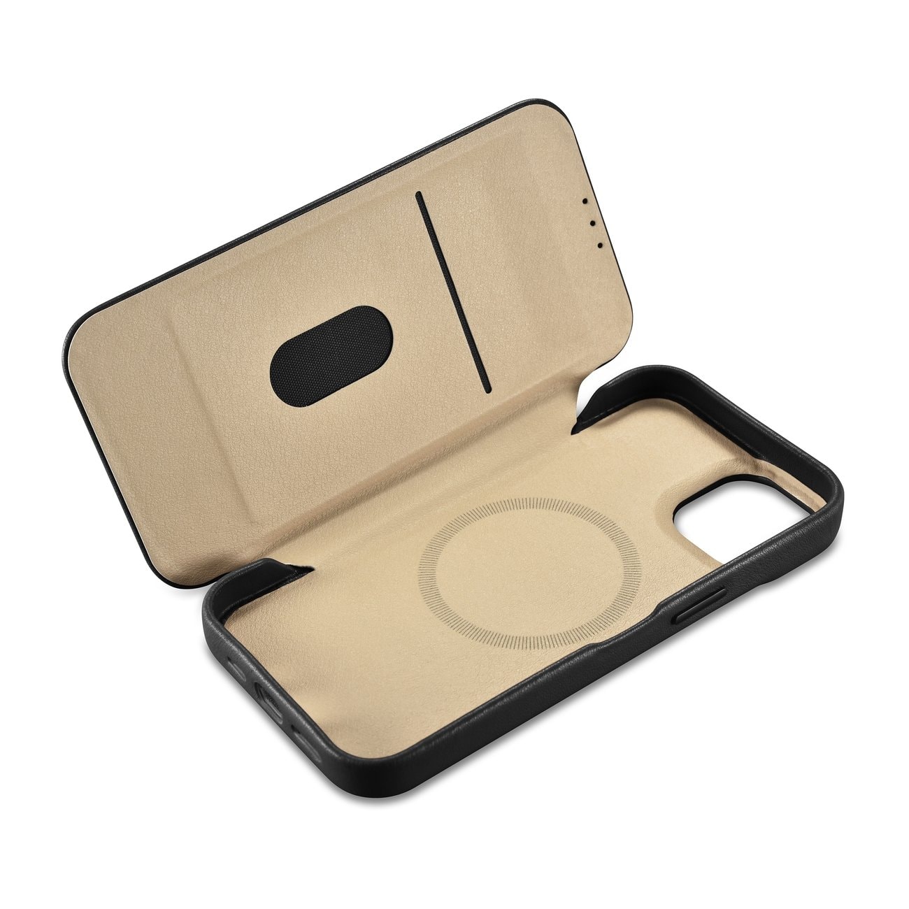 iCarer CE Premium Leather Folio Case for iPhone 14 Plus MagSafe Black (WMI14220715-BK)