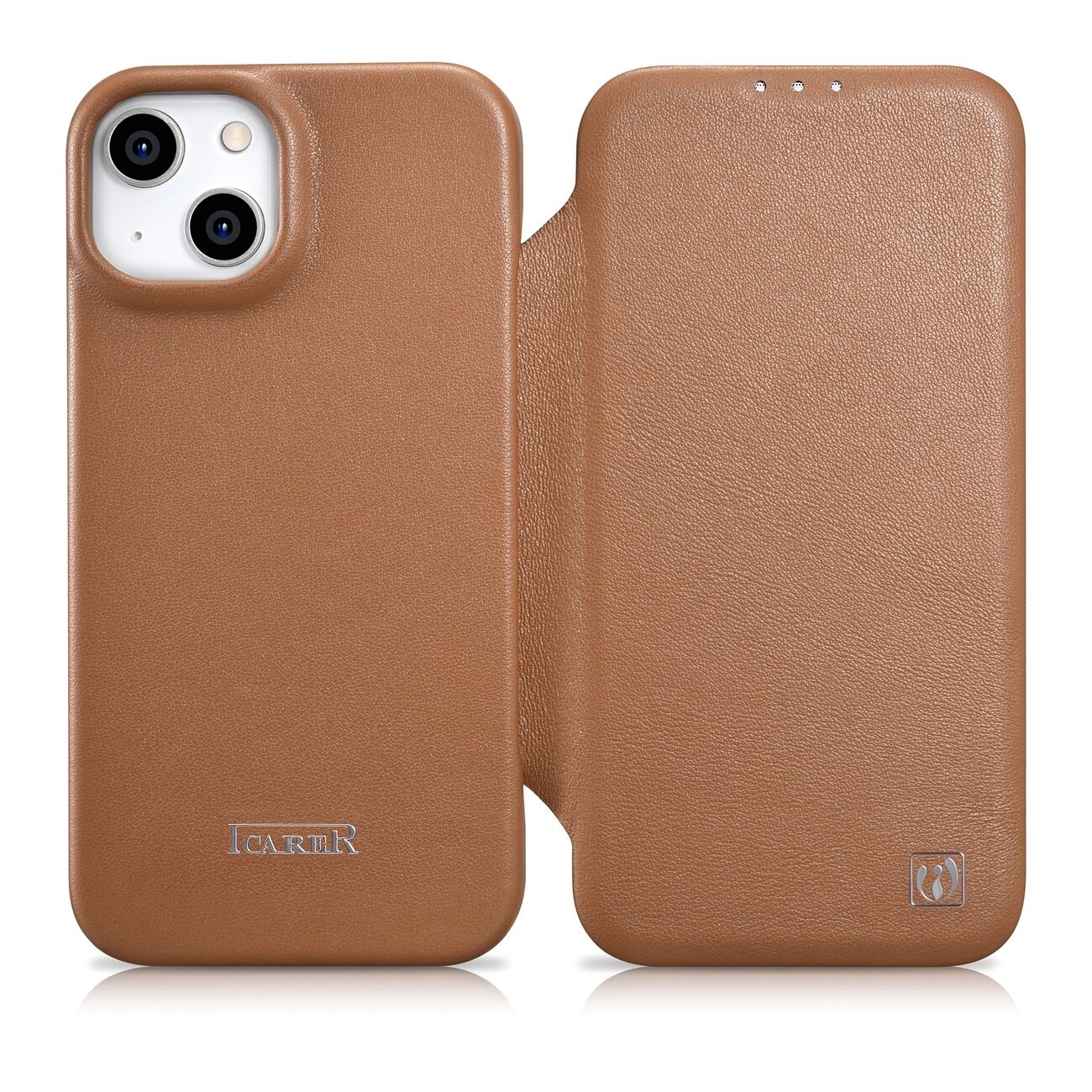 iCarer CE Premium Leather Folio Case for iPhone 14 Plus MagSafe Brown (WMI14220715-BN)