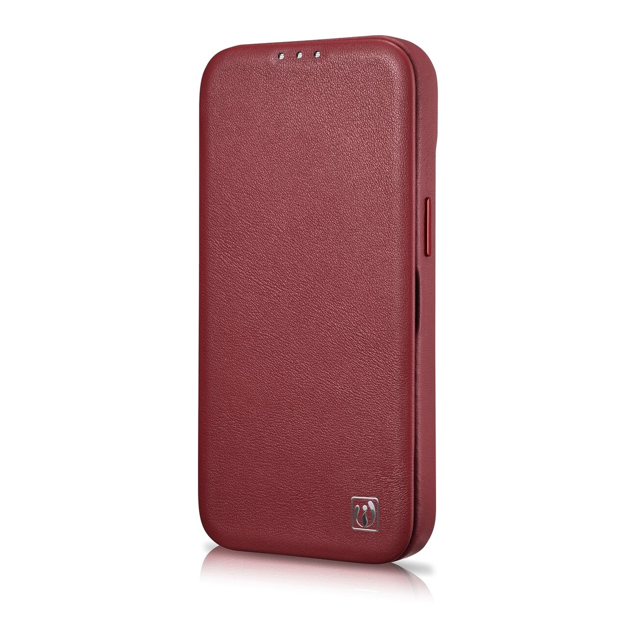 iCarer CE Premium Läder Foliofodral iPhone 14 Plus Magnetiskt MagSafe Röd (WMI14220715-RD)