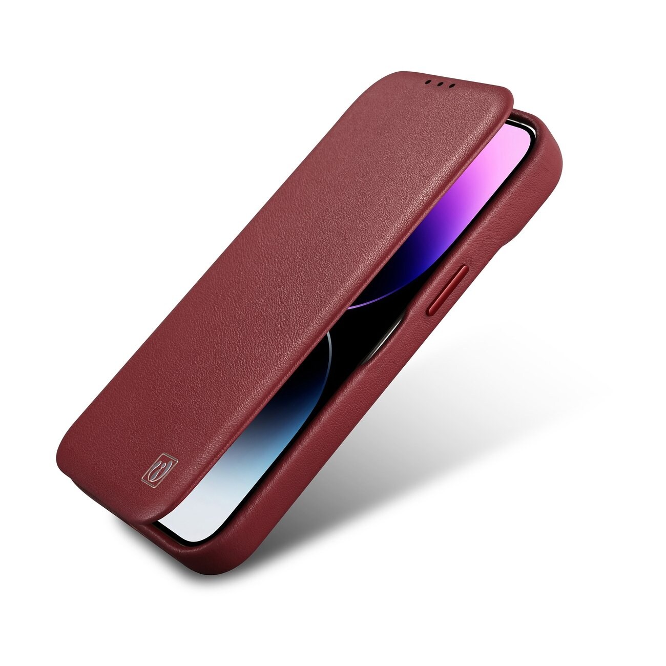 iCarer CE Premium Läder Foliofodral iPhone 14 Plus Magnetiskt MagSafe Röd (WMI14220715-RD)