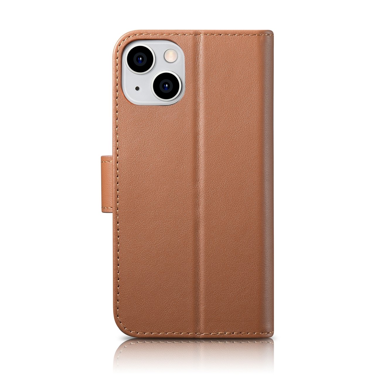 iCarer plånboksfodral 2in1-skydd iPhone 14 Plus Anti-RFID läder flipfodral Brun (WMI14220727-BN)