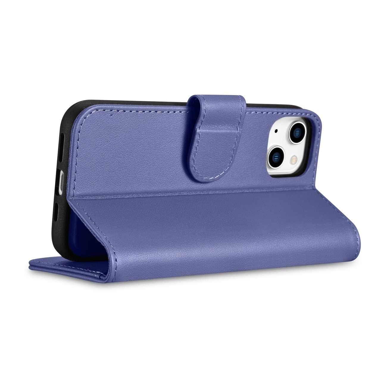 iCarer plånboksfodral 2in1 skydd iPhone 14 Plus Anti-RFID läder flipfodral ljuslila (WMI14220727-LP)