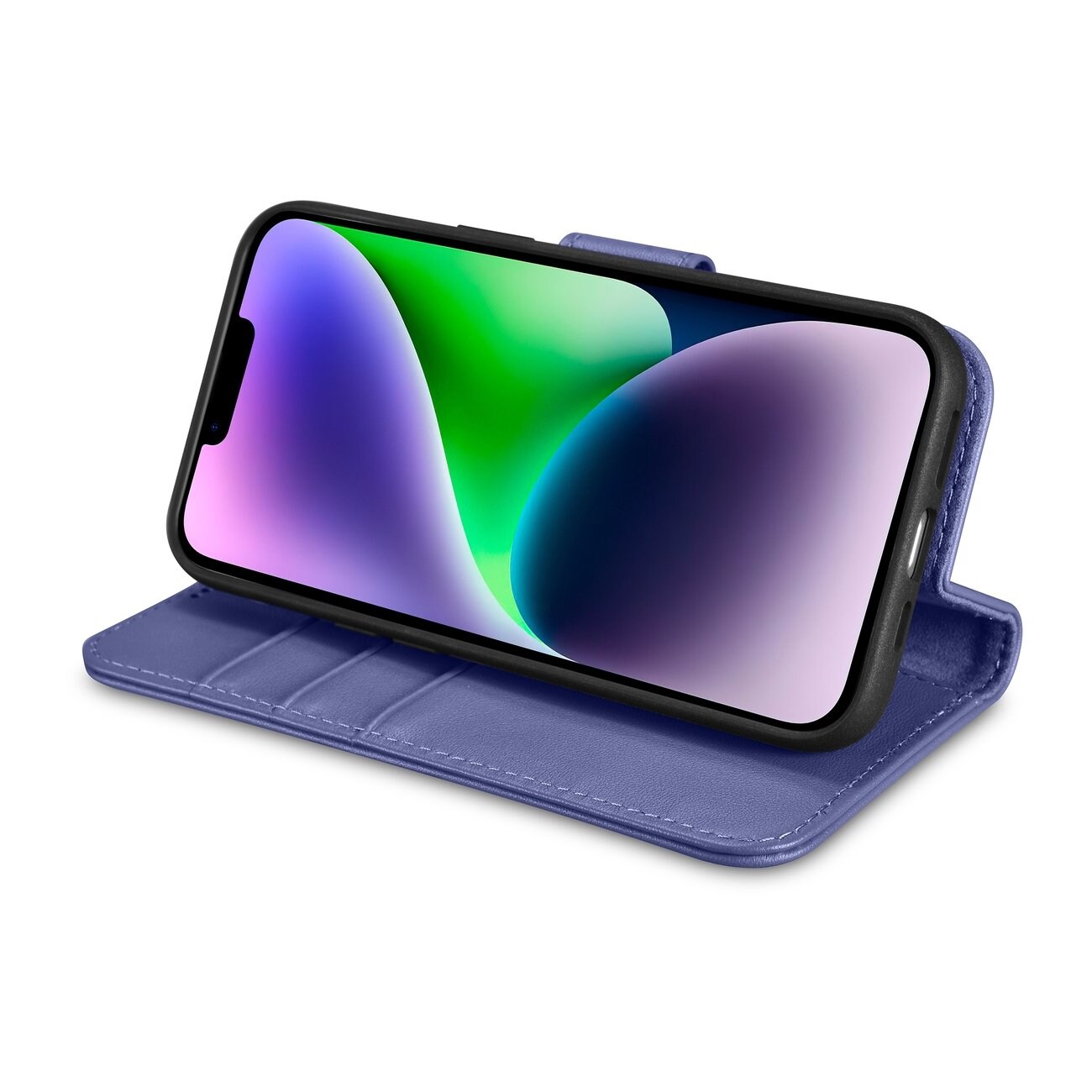 iCarer plånboksfodral 2in1 skydd iPhone 14 Plus Anti-RFID läder flipfodral ljuslila (WMI14220727-LP)