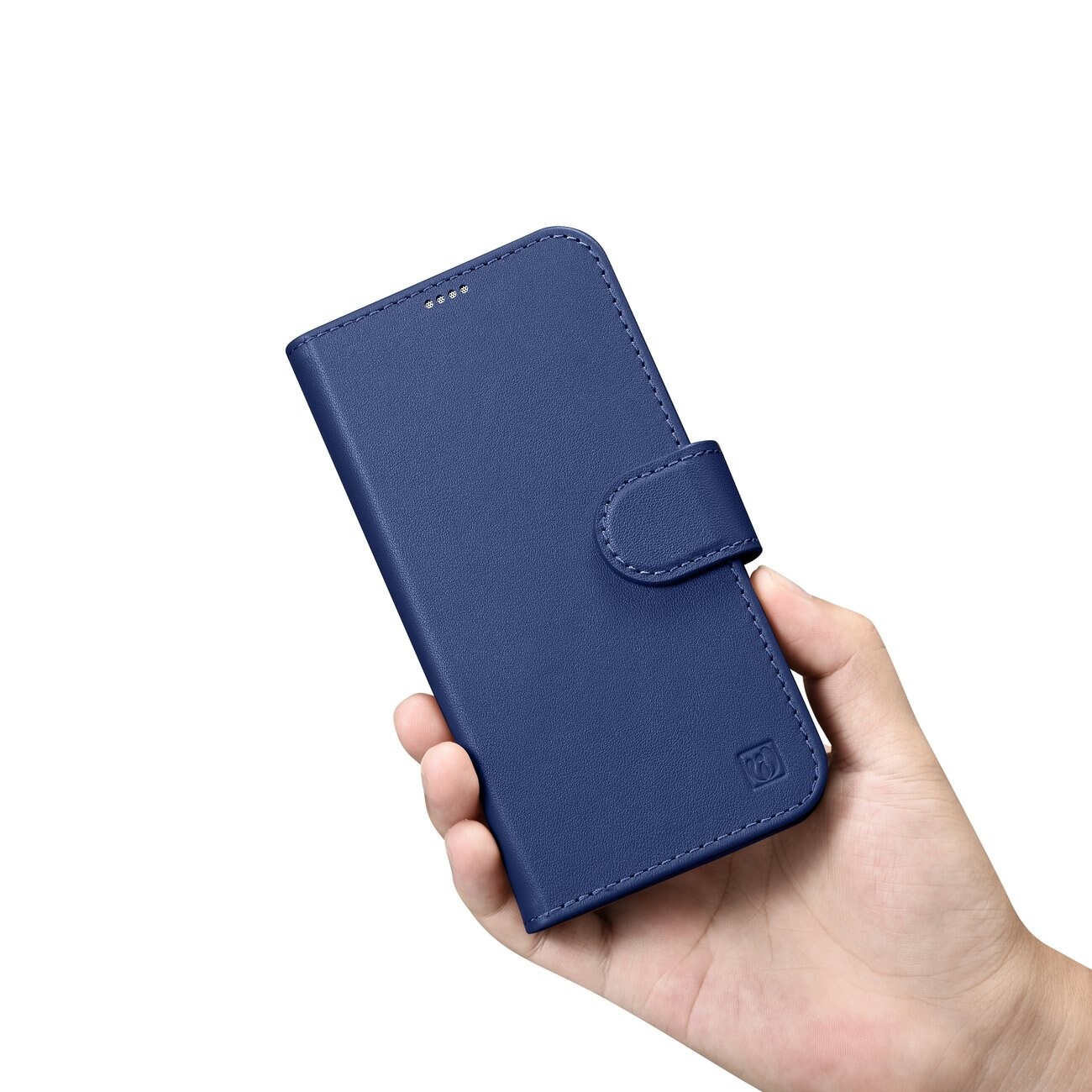 iCarer plånboksfodral 2in1-fodral iPhone 14 Plus Anti-RFID läder flipfodral blå (WMI14220727-BU)