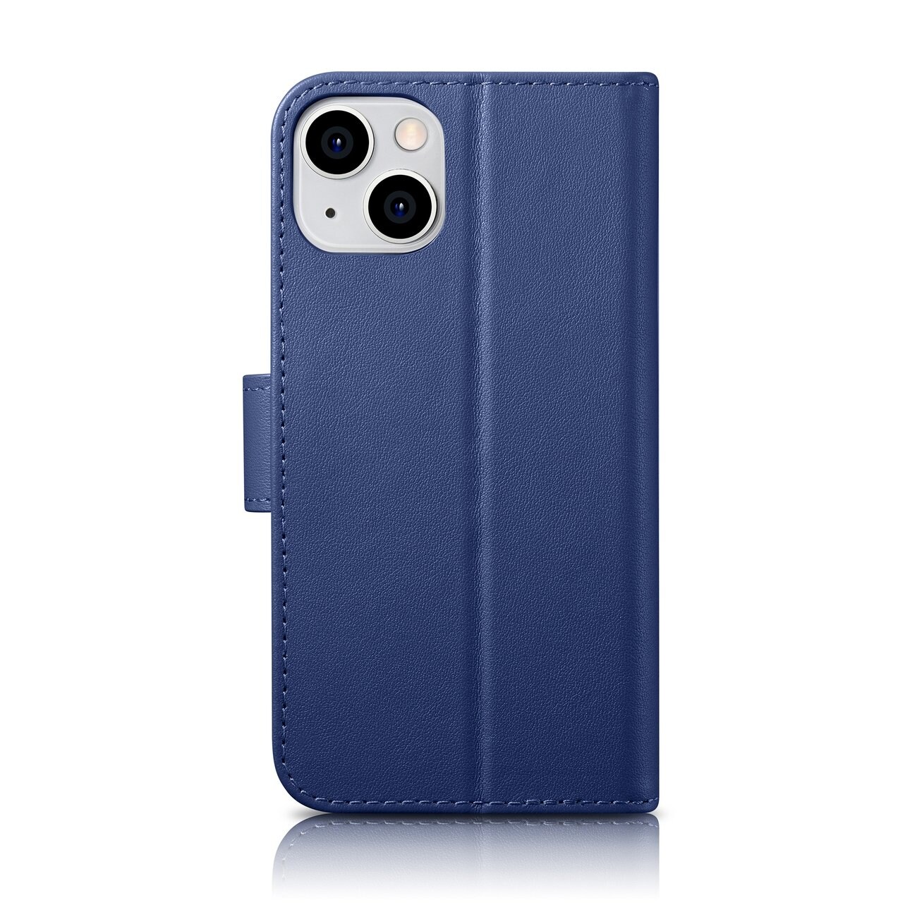 iCarer plånboksfodral 2in1-fodral iPhone 14 Plus Anti-RFID läder flipfodral blå (WMI14220727-BU)