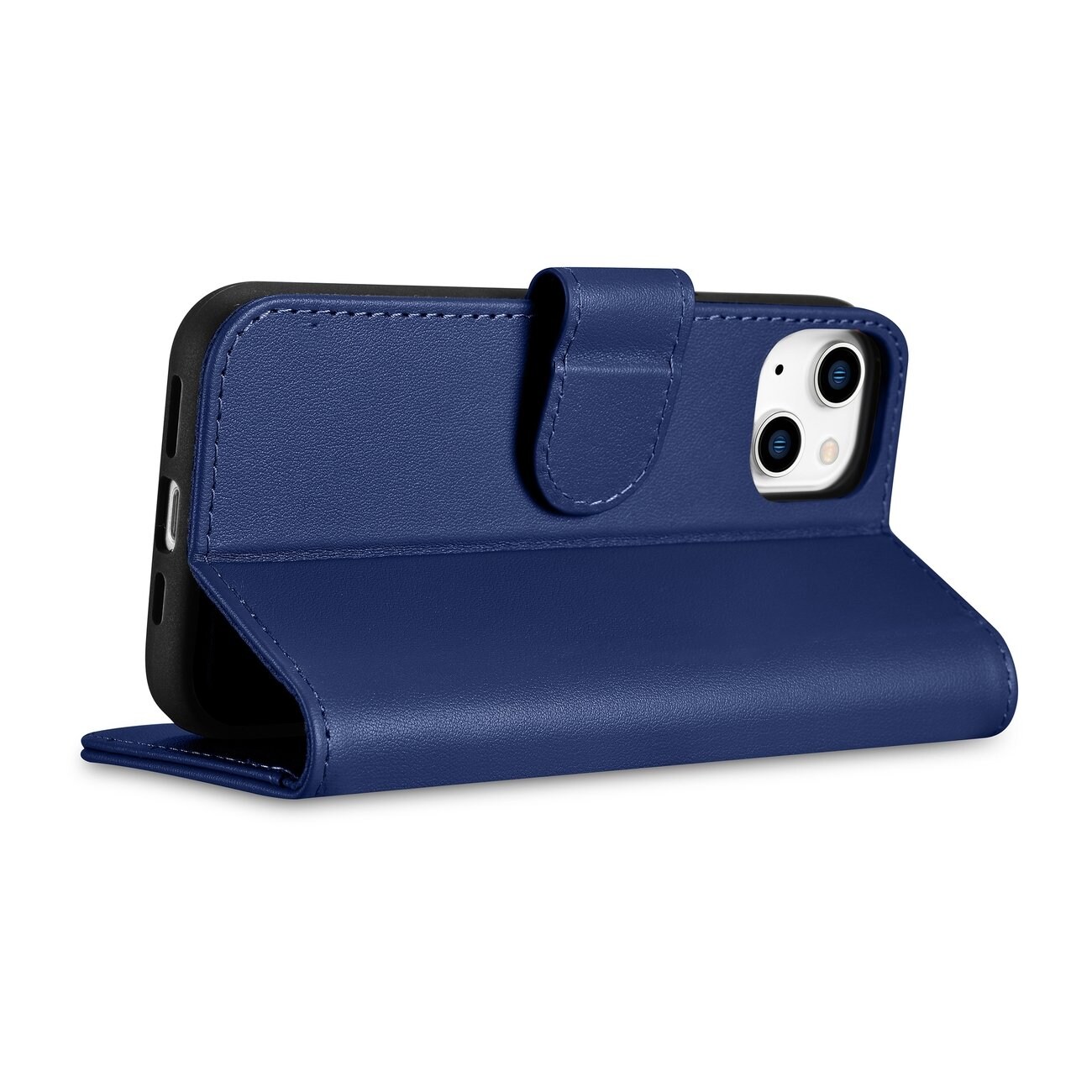 iCarer plånboksfodral 2in1-fodral iPhone 14 Plus Anti-RFID läder flipfodral blå (WMI14220727-BU)