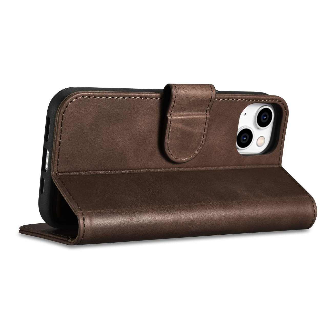iCarer Oljevax 2in1 Plånboksfodral i Läder för iPhone 14 Plus Anti-RFID Brun (WMI14220723-BN)